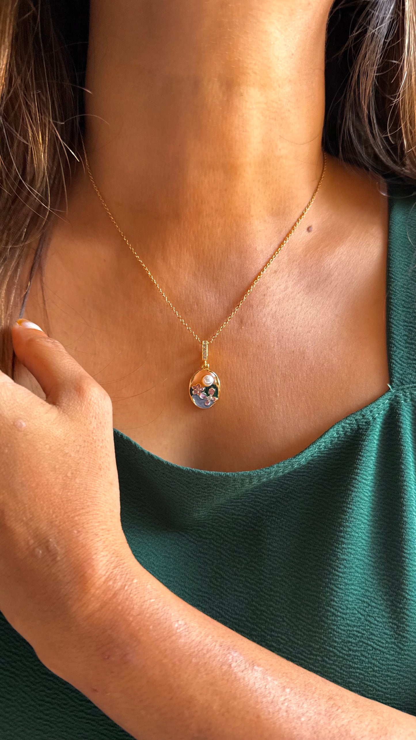 Delicate Miniature Bouquet Pendant