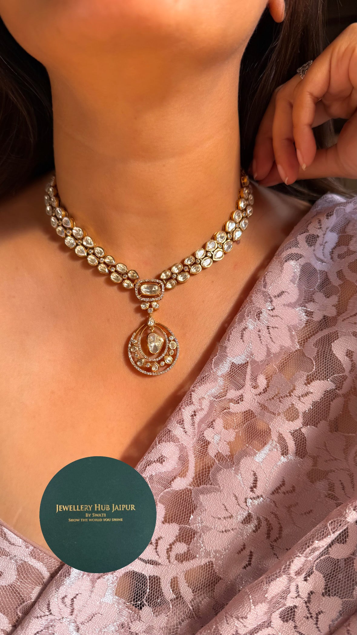 Real moissanite (Peeli polki set)