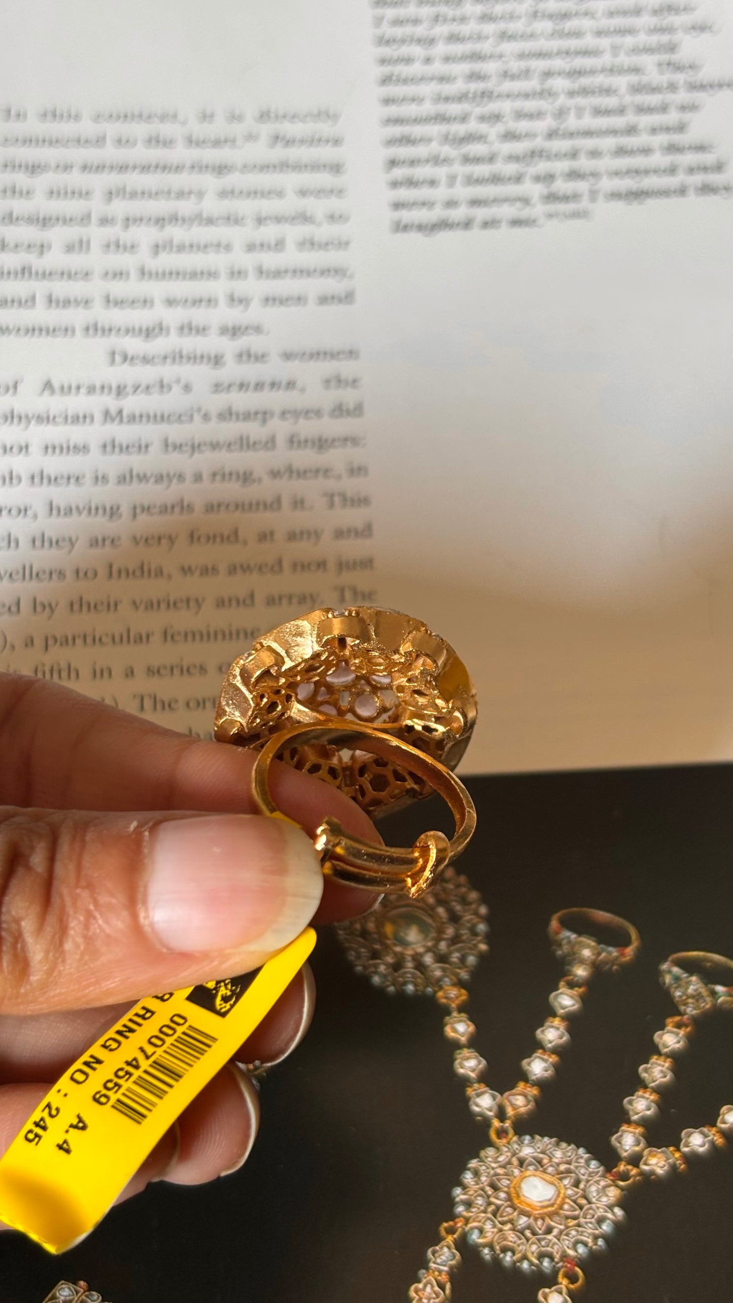 Rose quartz doublet stone polki Ring