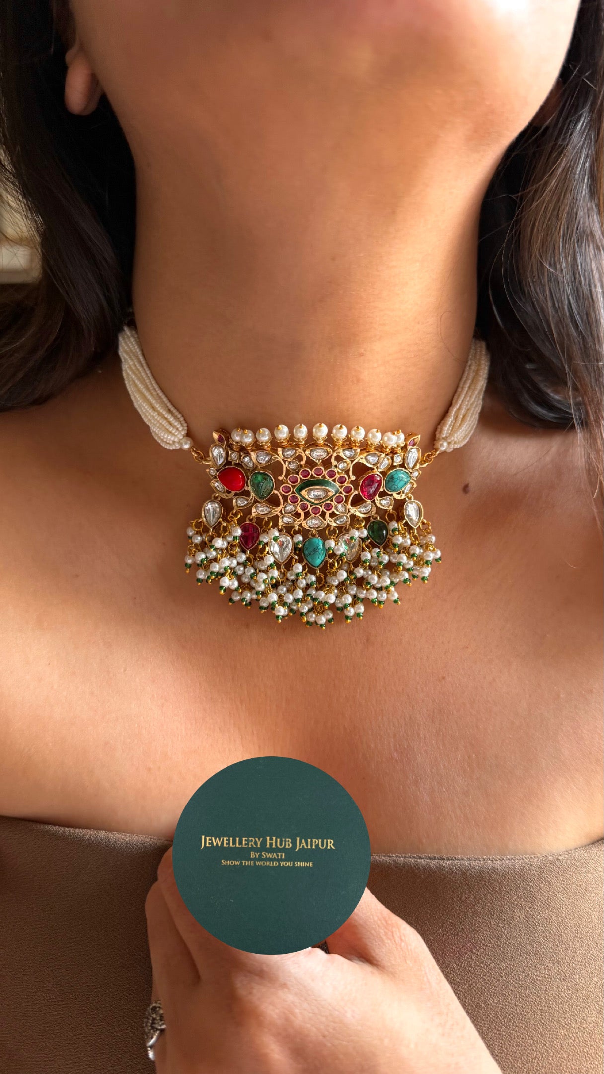Minimalist multicoloured choker necklace