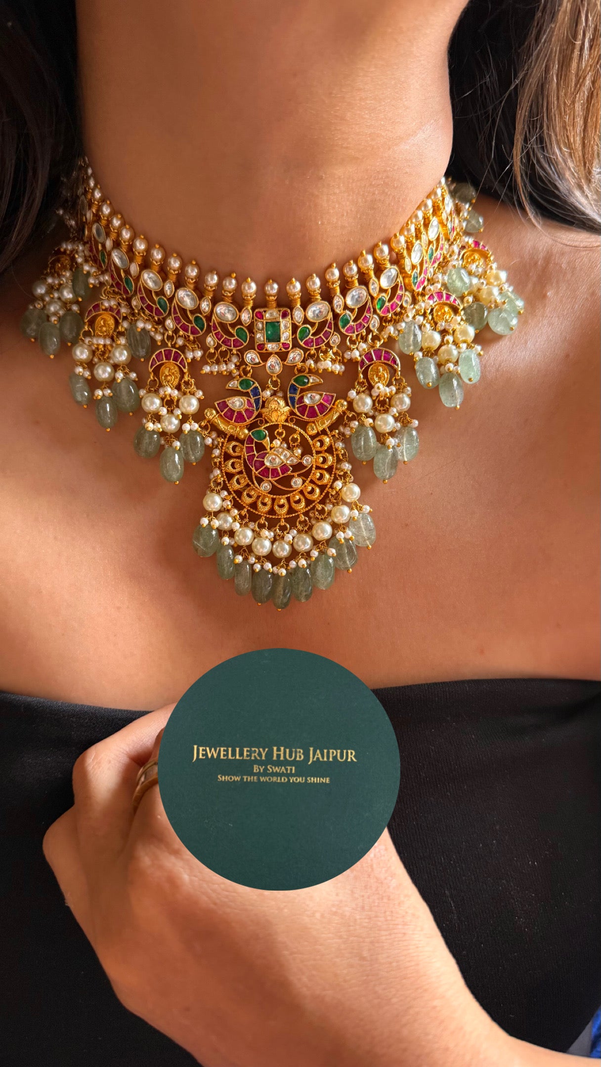Heritage paachi kundan swarn Necklace
