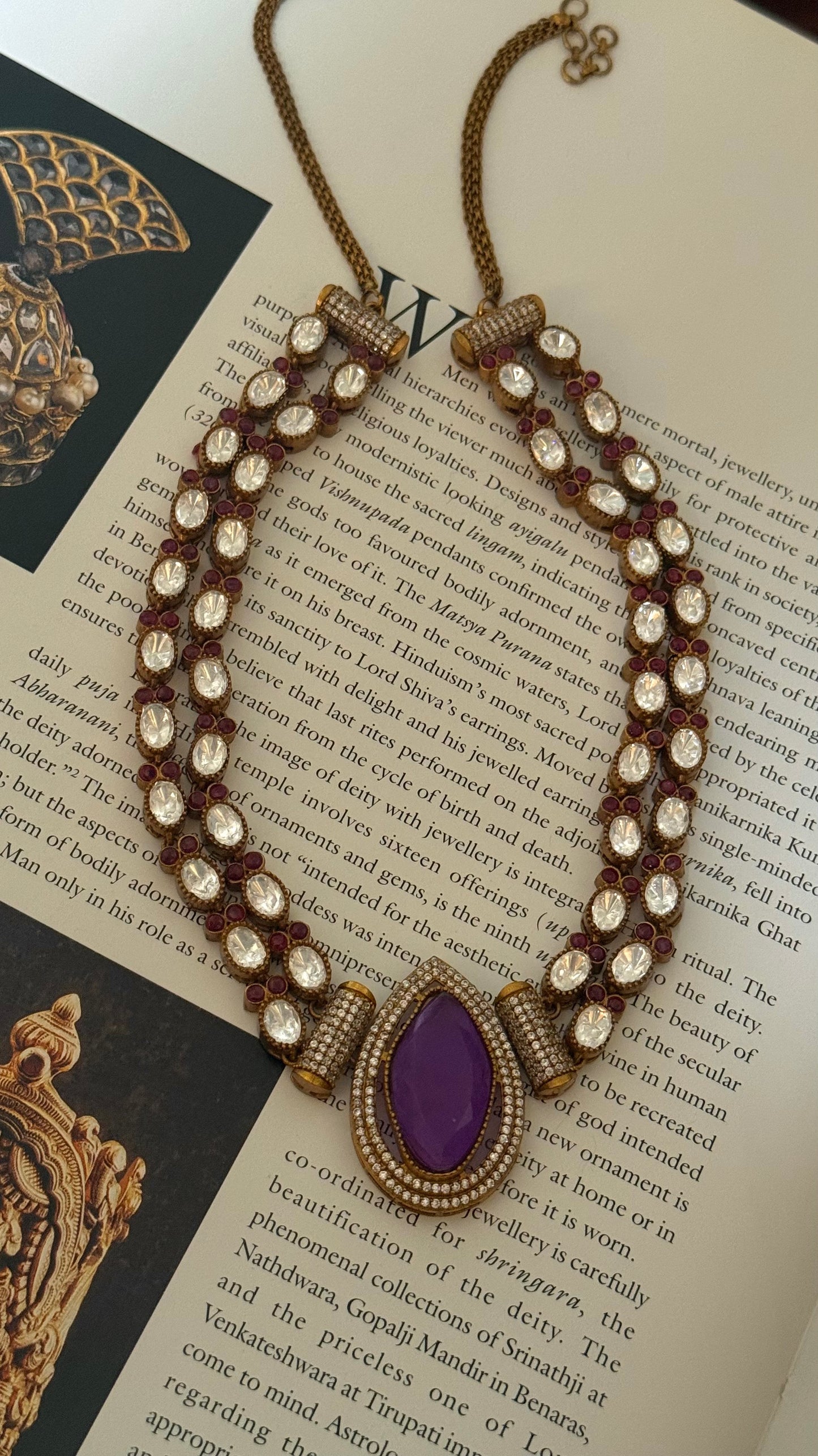 Simran tanzanite Moissanite collar set