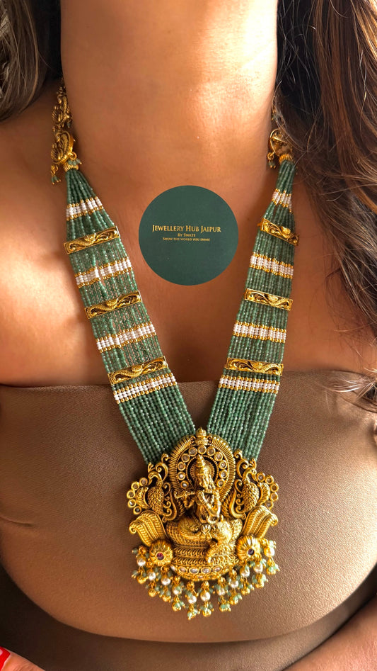Lord Krishna inspired Nakshi Temple necklace