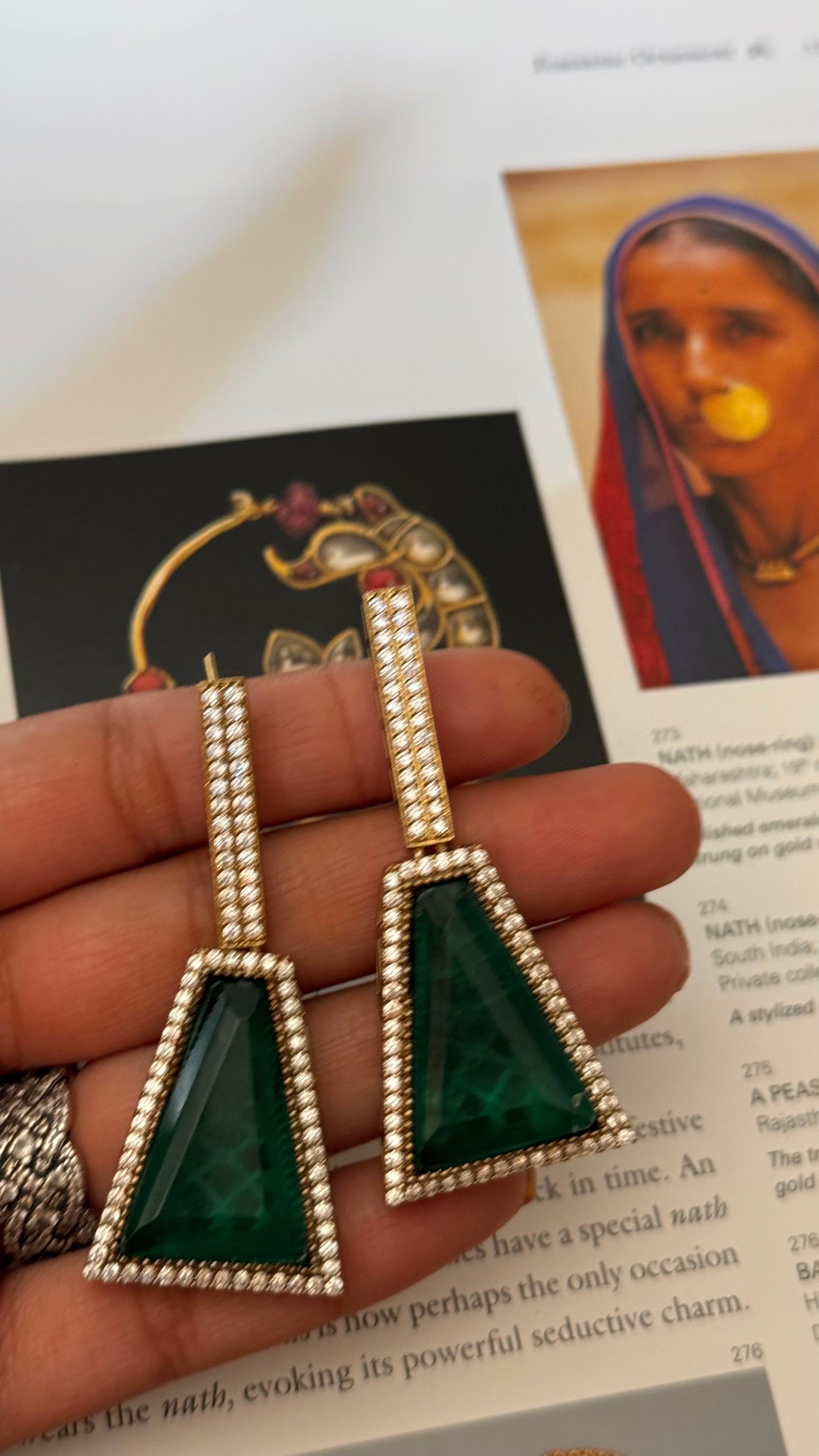 Emerald cocktail danglers