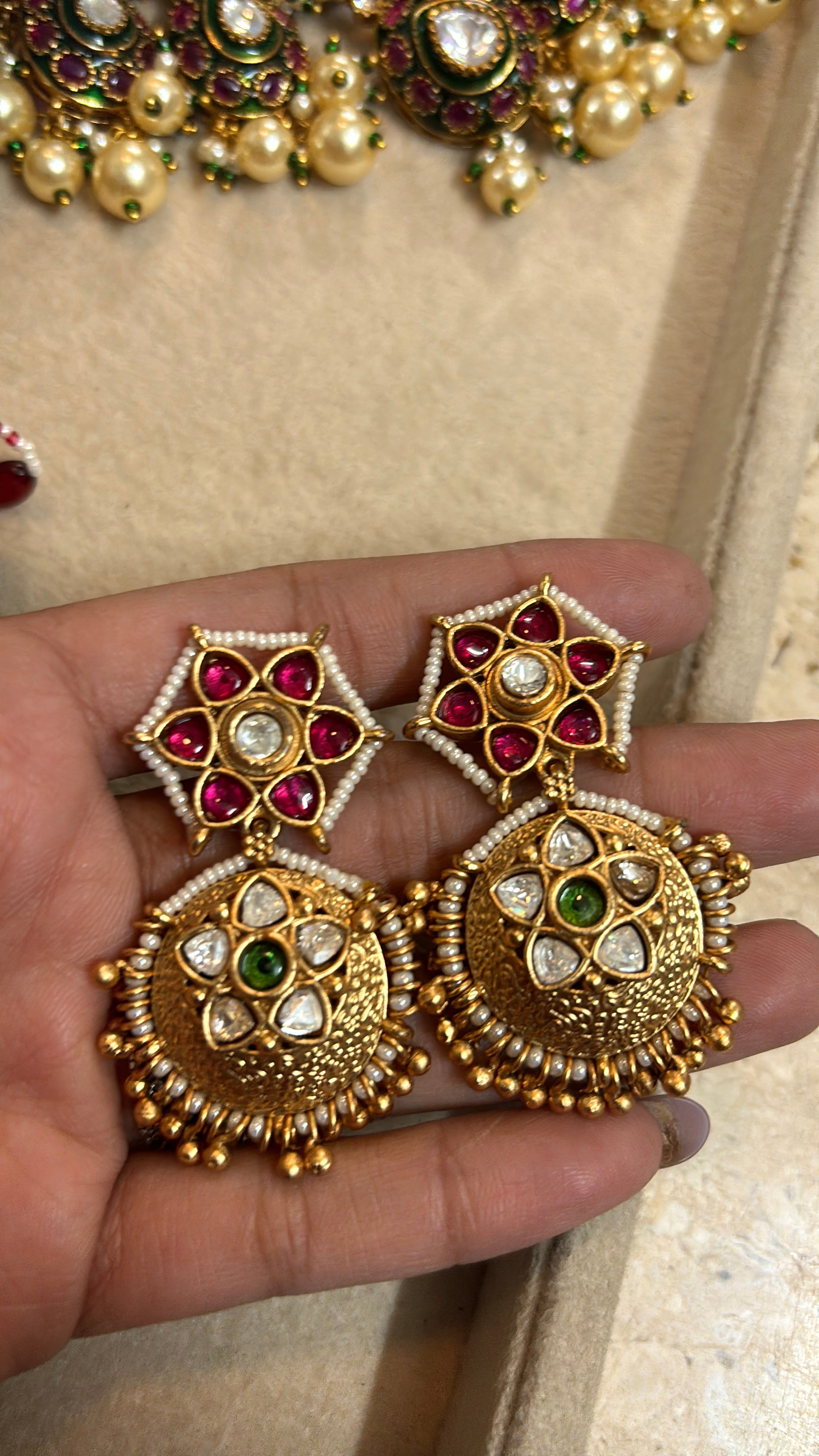 Mint rajwada necklace set