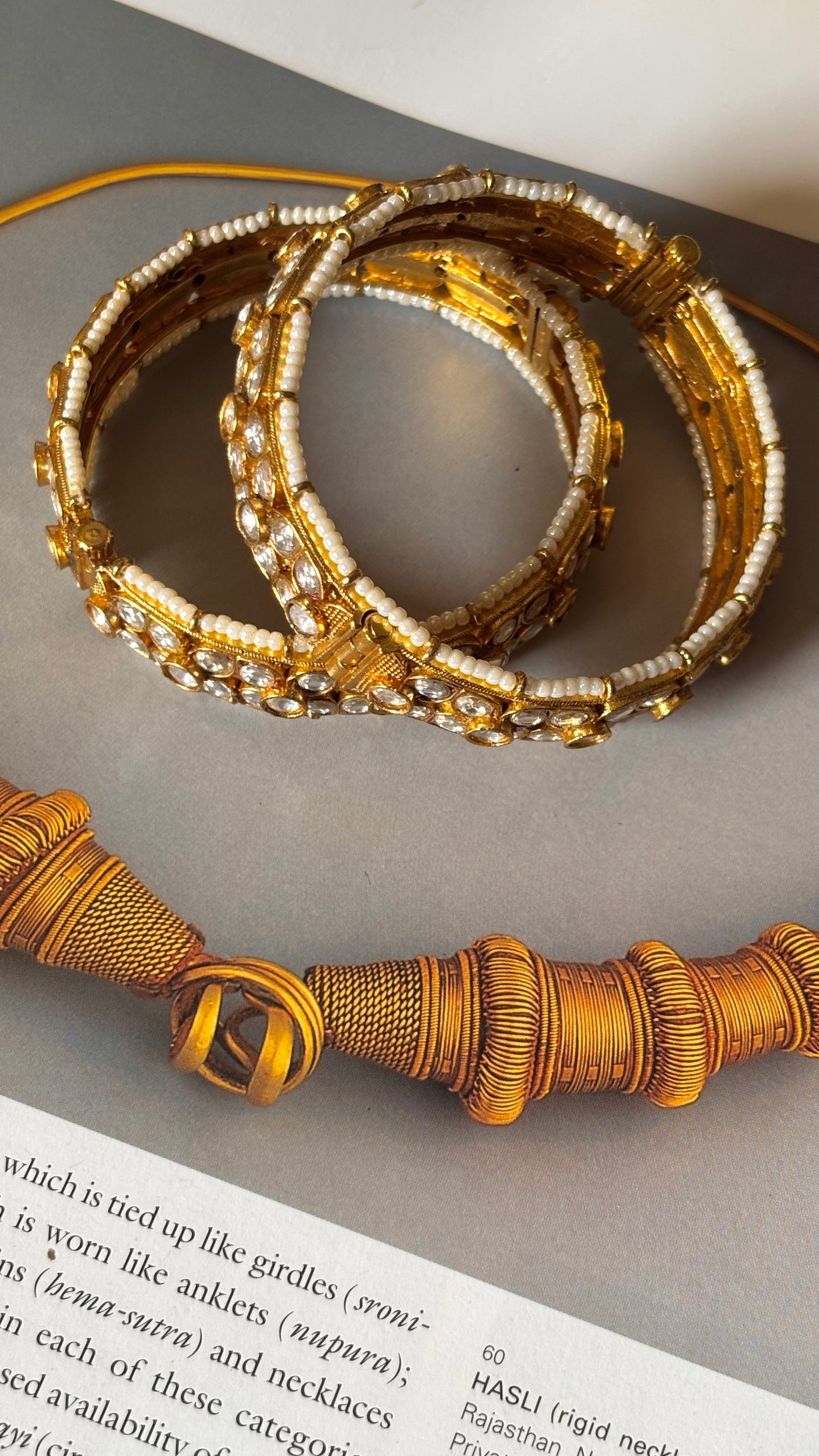 Real moissanite gold polki bangles