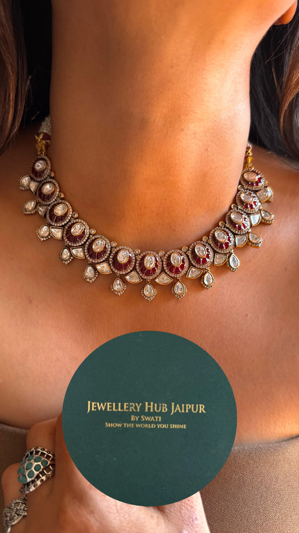 Ruby kat Dana  real moissanite Necklace