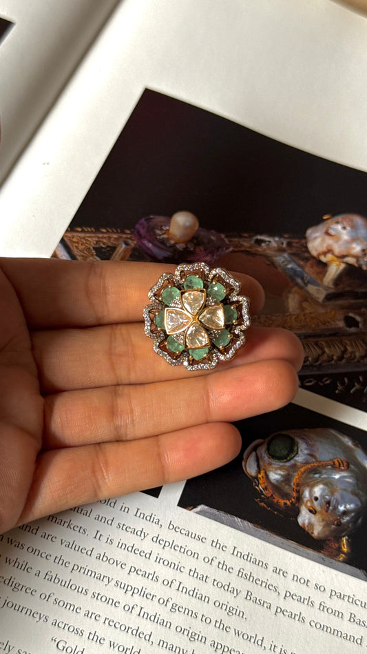Mint designer cocktail ring