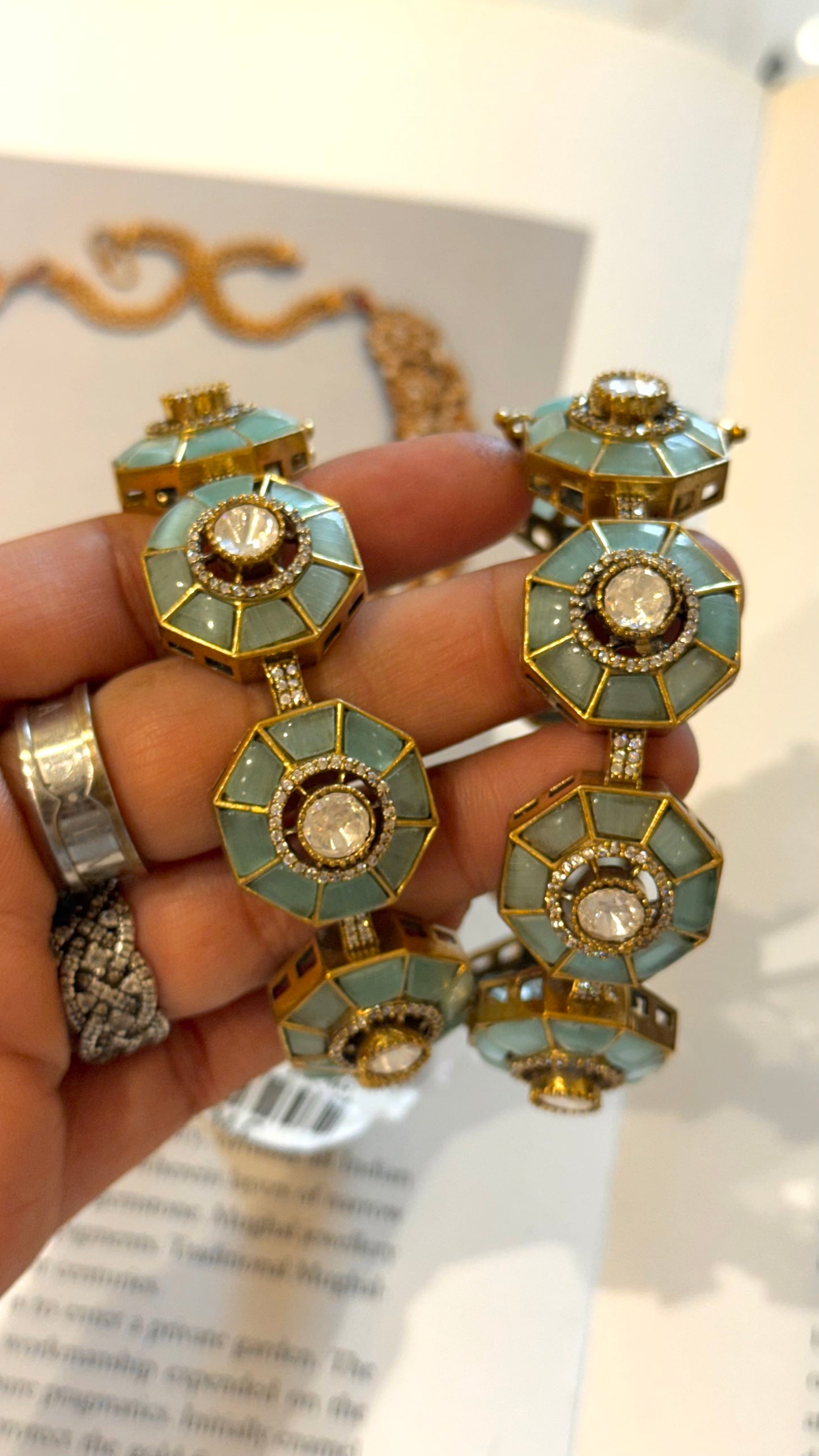 Mint designer Victorian bangles