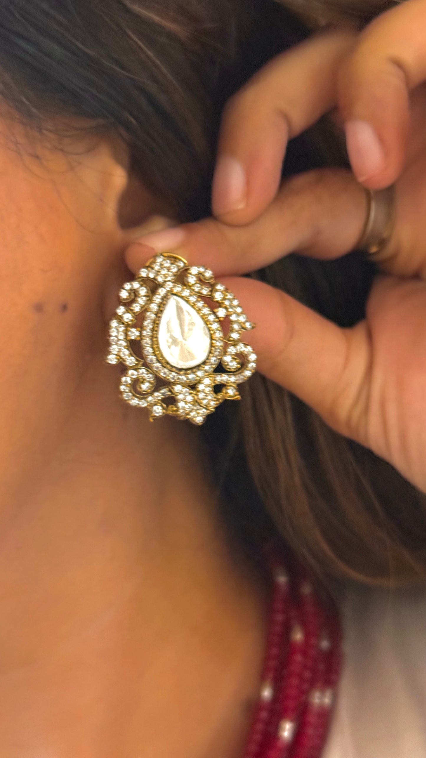 Ruby eight layer maala necklace