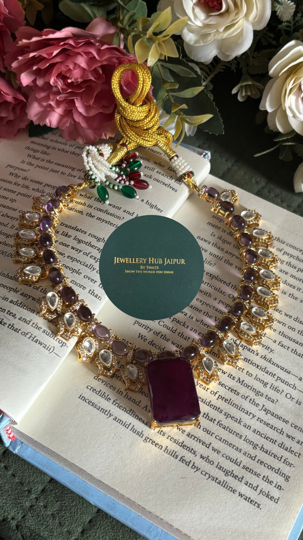 Royal amethyst moissanite Victorian necklace