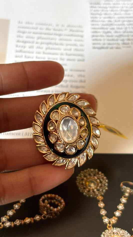 Emerald real moissanite Ring