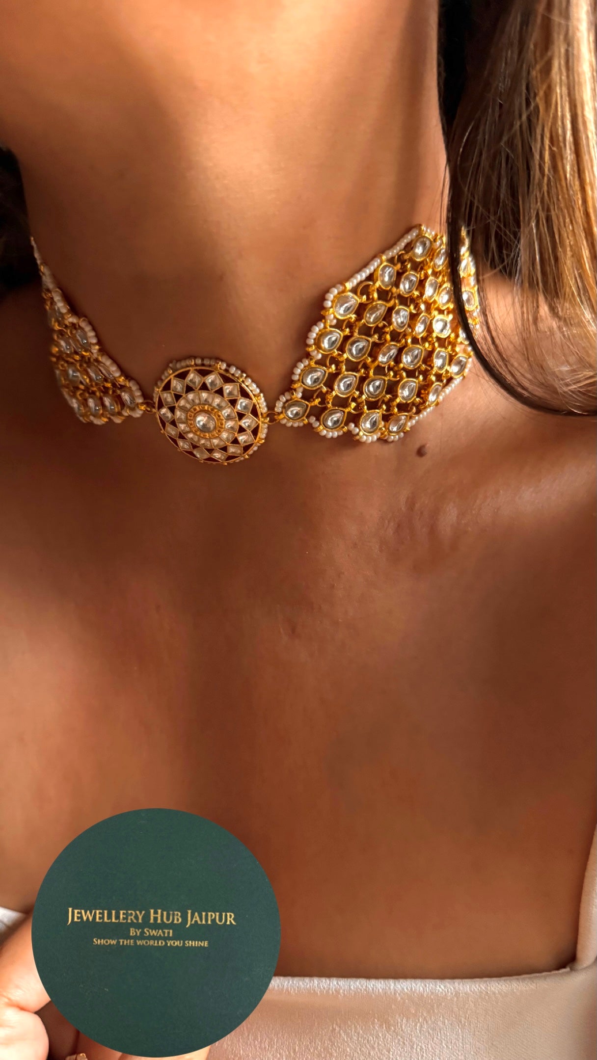Floral real moissanite designer Necklace