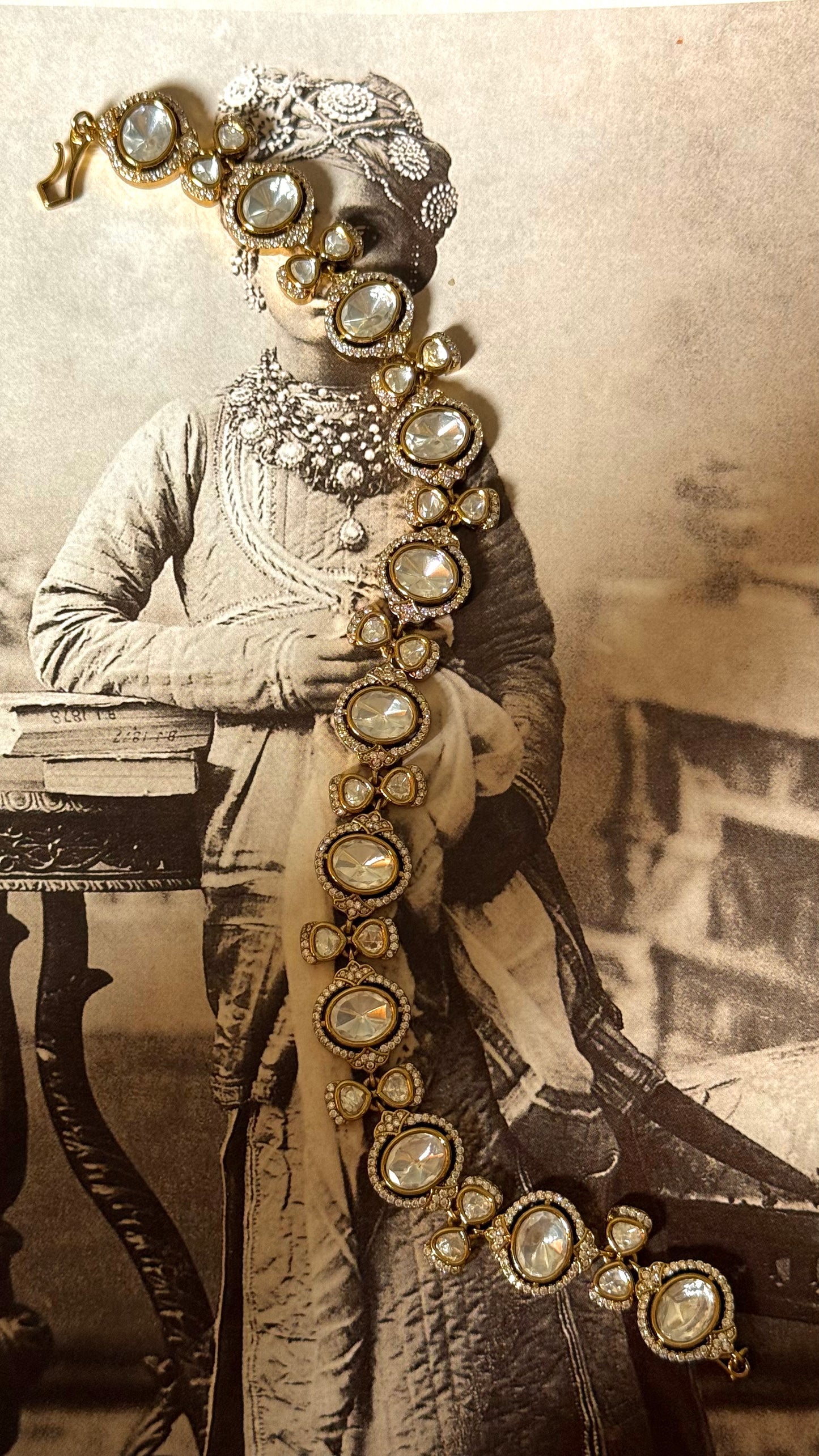 Emerald  with doublet stone bridal combo Necklace