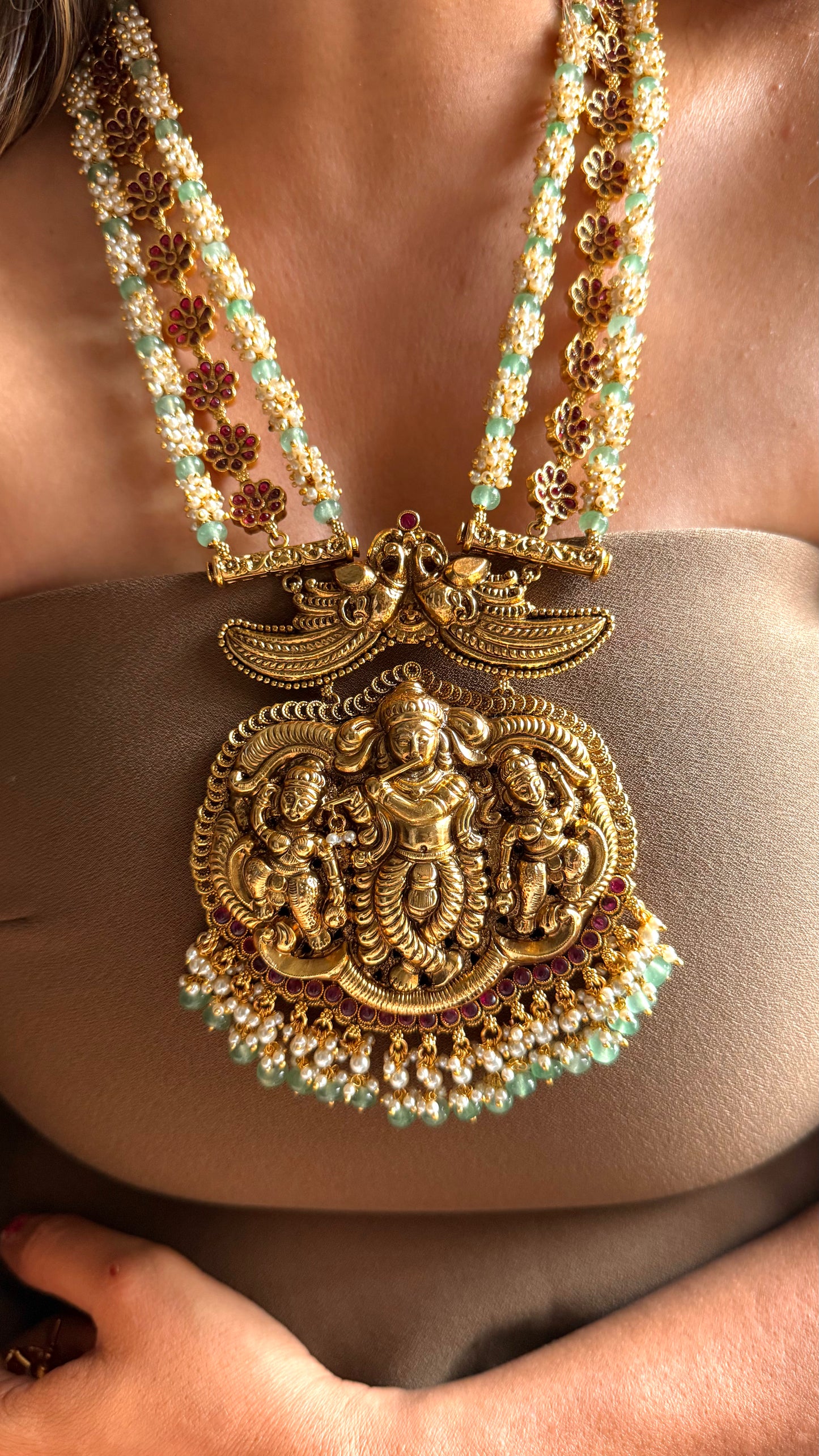 Lord Krishna temple Necklace (long)
