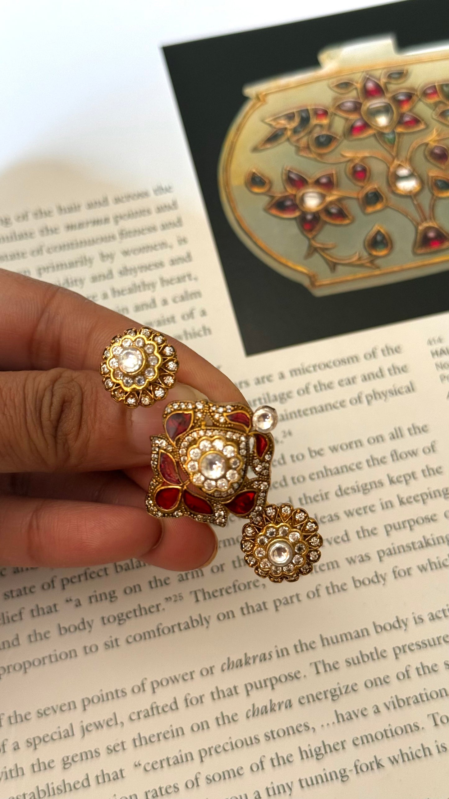 Ring double finger ruby adjustable