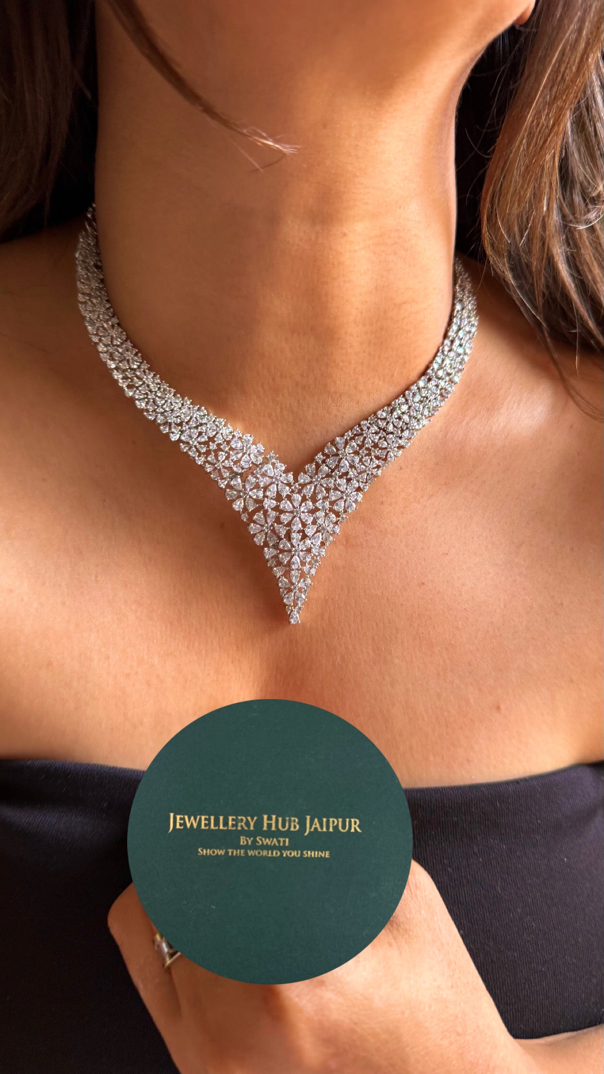 The luxe soirée cz diamond necklace