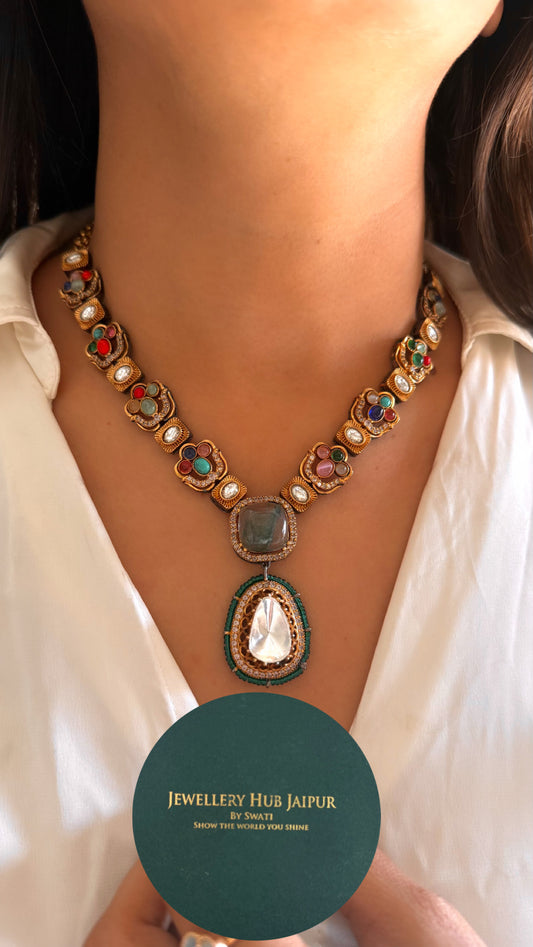 Vintage uncut polki Sabyasachi inspired necklace