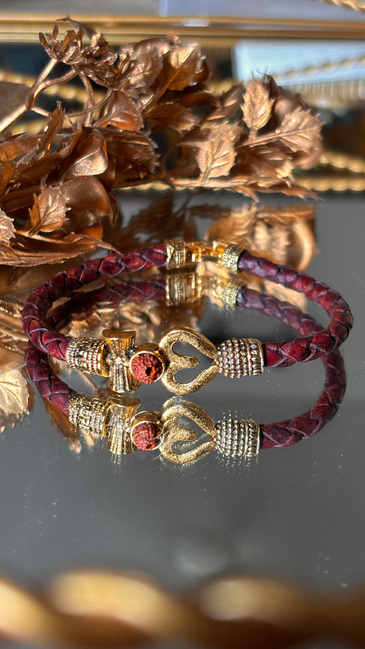 Lord Shiva inspired rudrakh rakhi bracelet ( shipping will be extra )