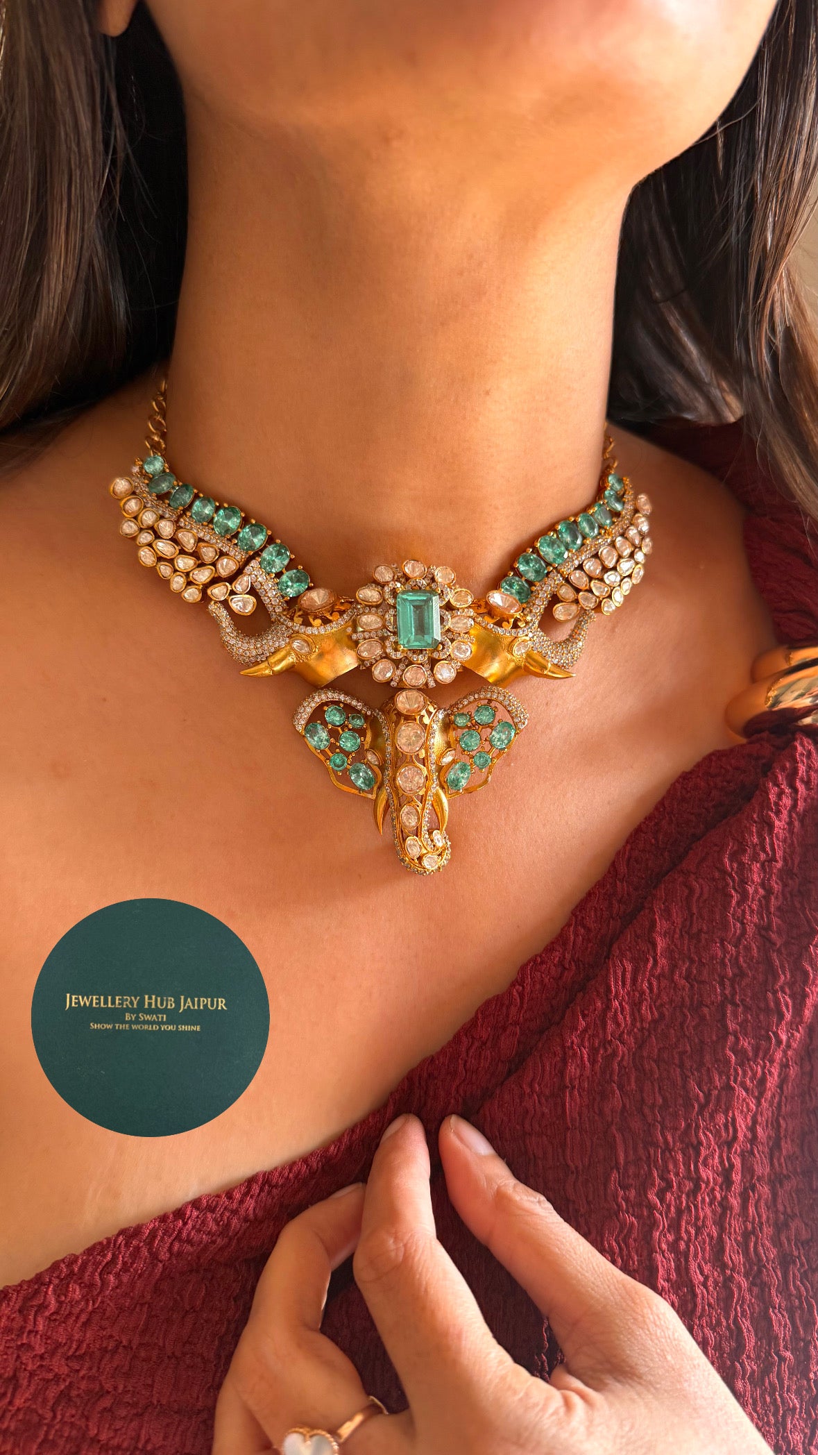 lord Ganesha Mint doublet necklace