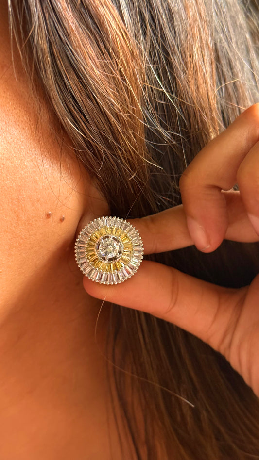 Topaz diamond studs