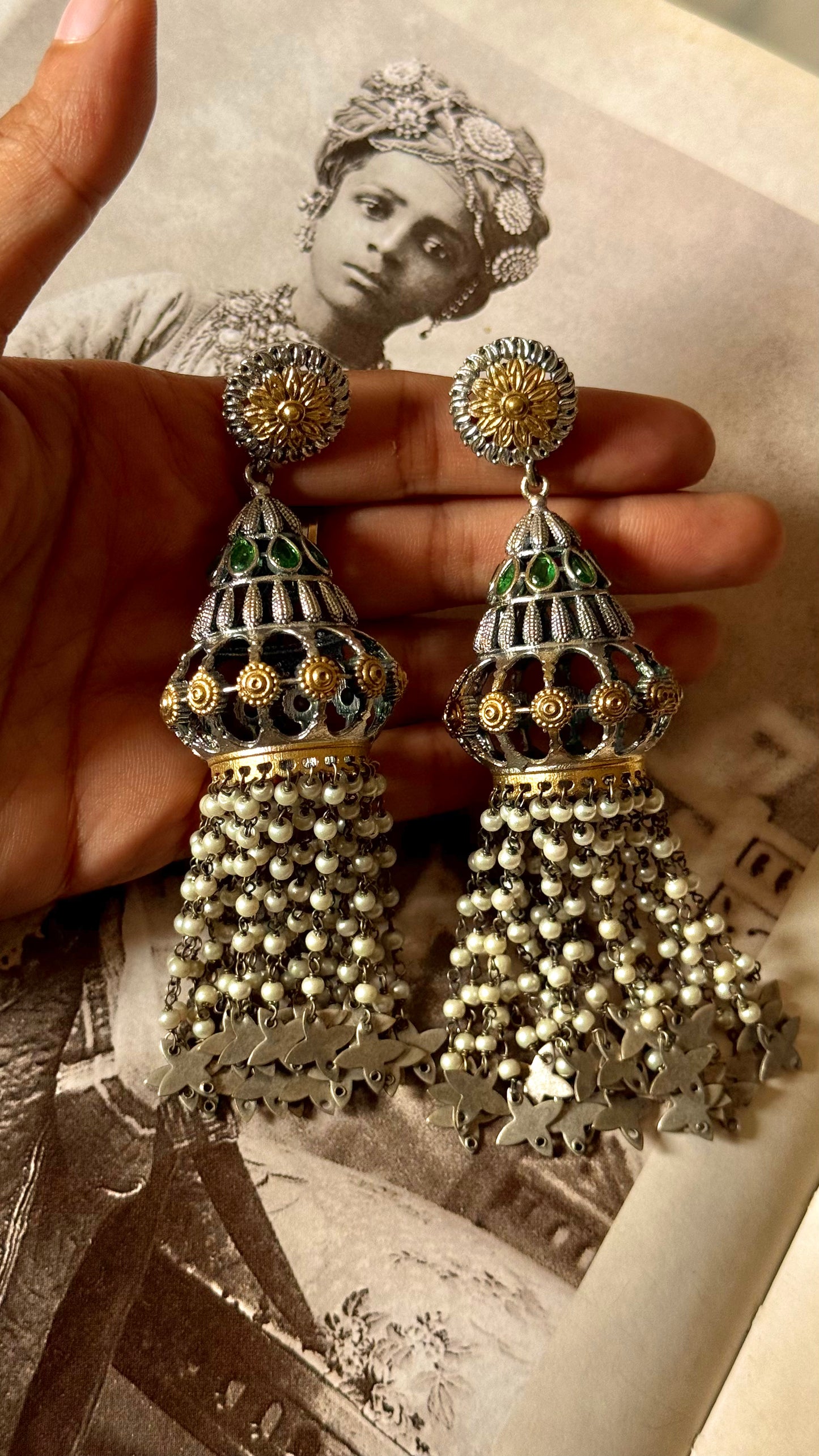 Ghoomar latkan tribal earrings