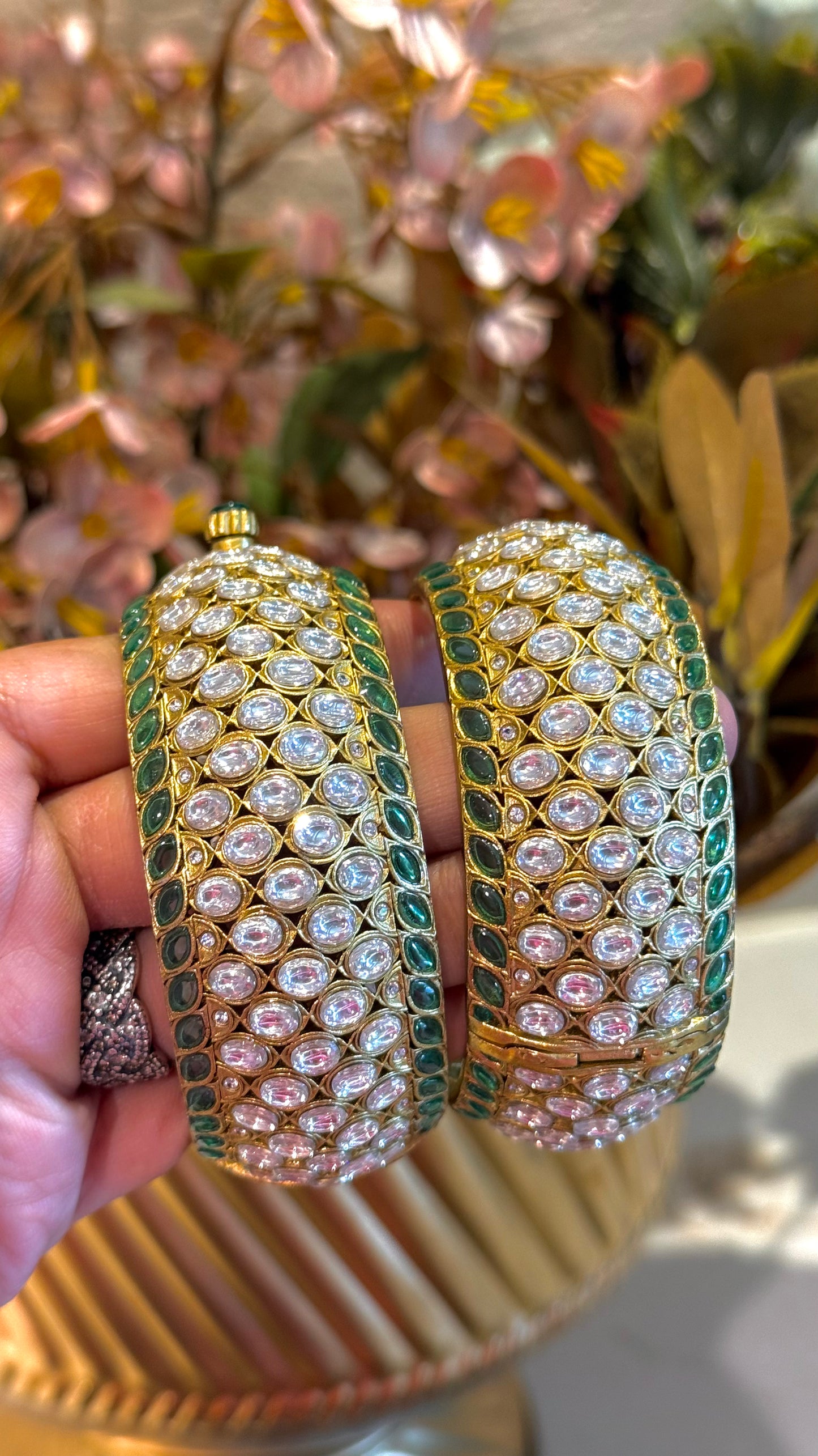 Emerald & Polki  Heritage Bangles