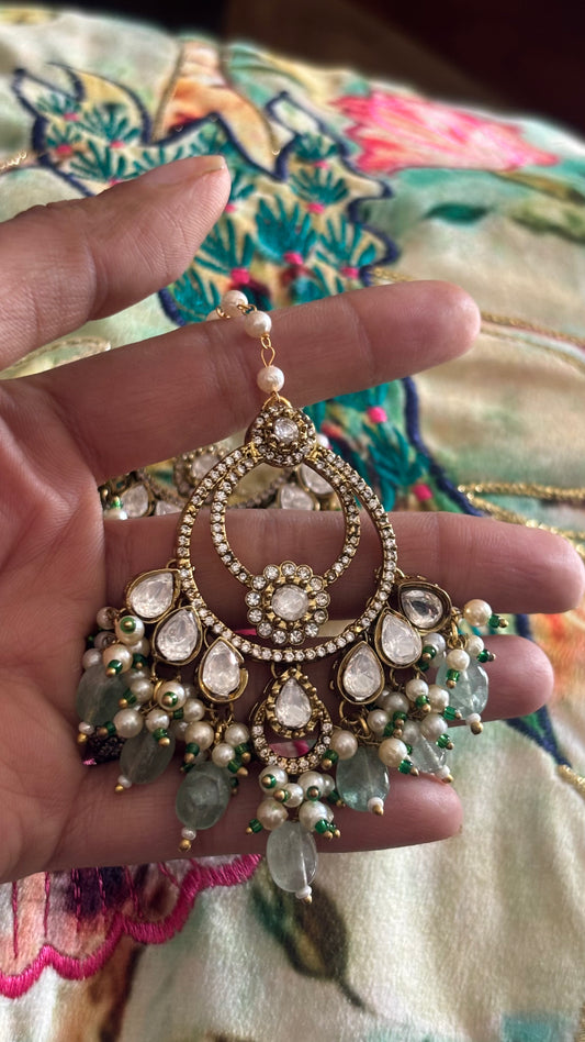 Mint Chandbali strawberry earrings