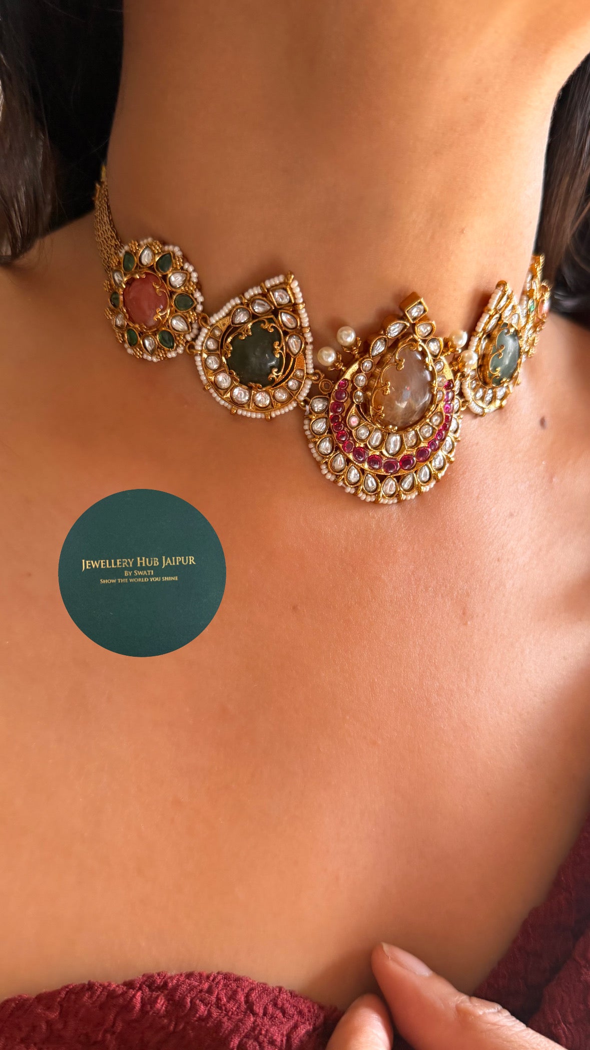 Sabyasachi inspired drop shape choker