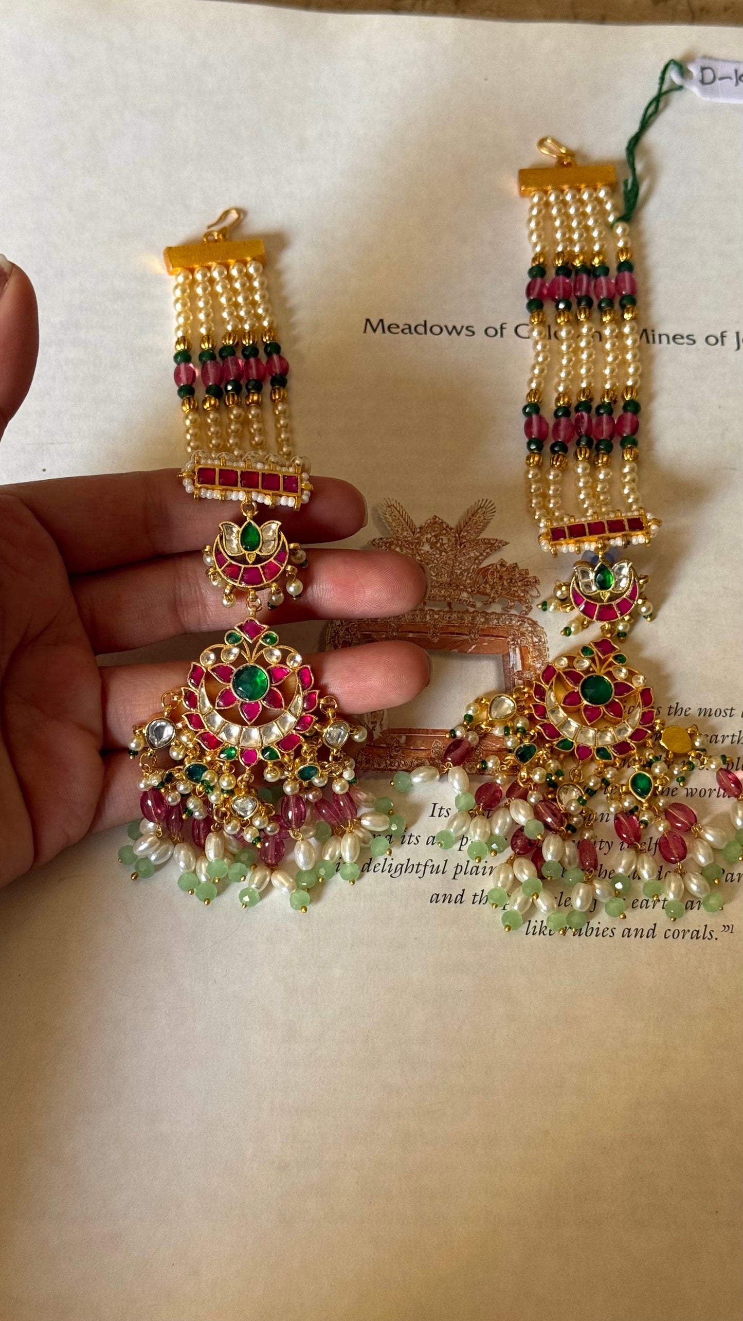 Handmand pachi kundan mughal heritage Earrings