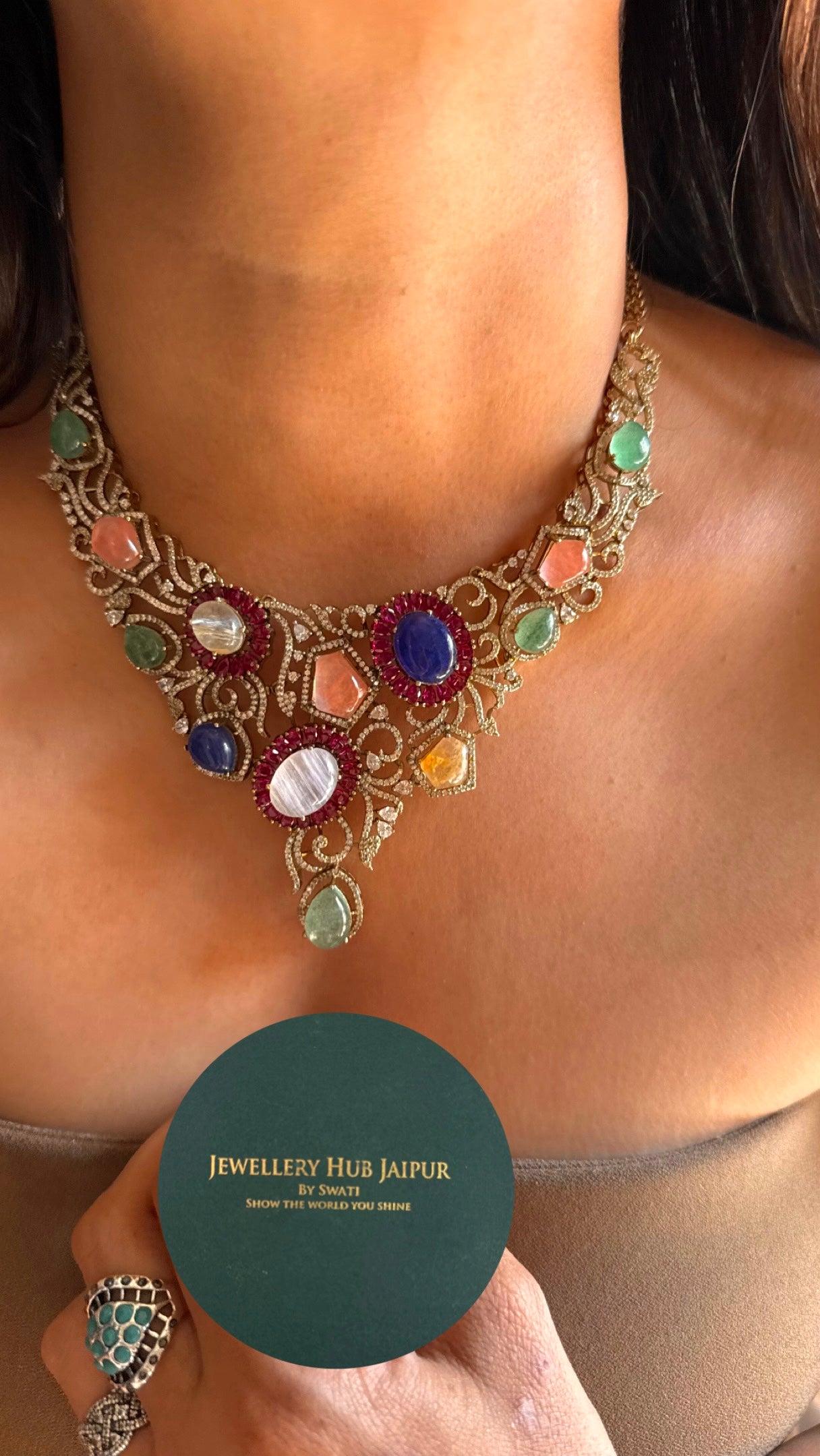 Sabyasachi inspired mix polki Necklace