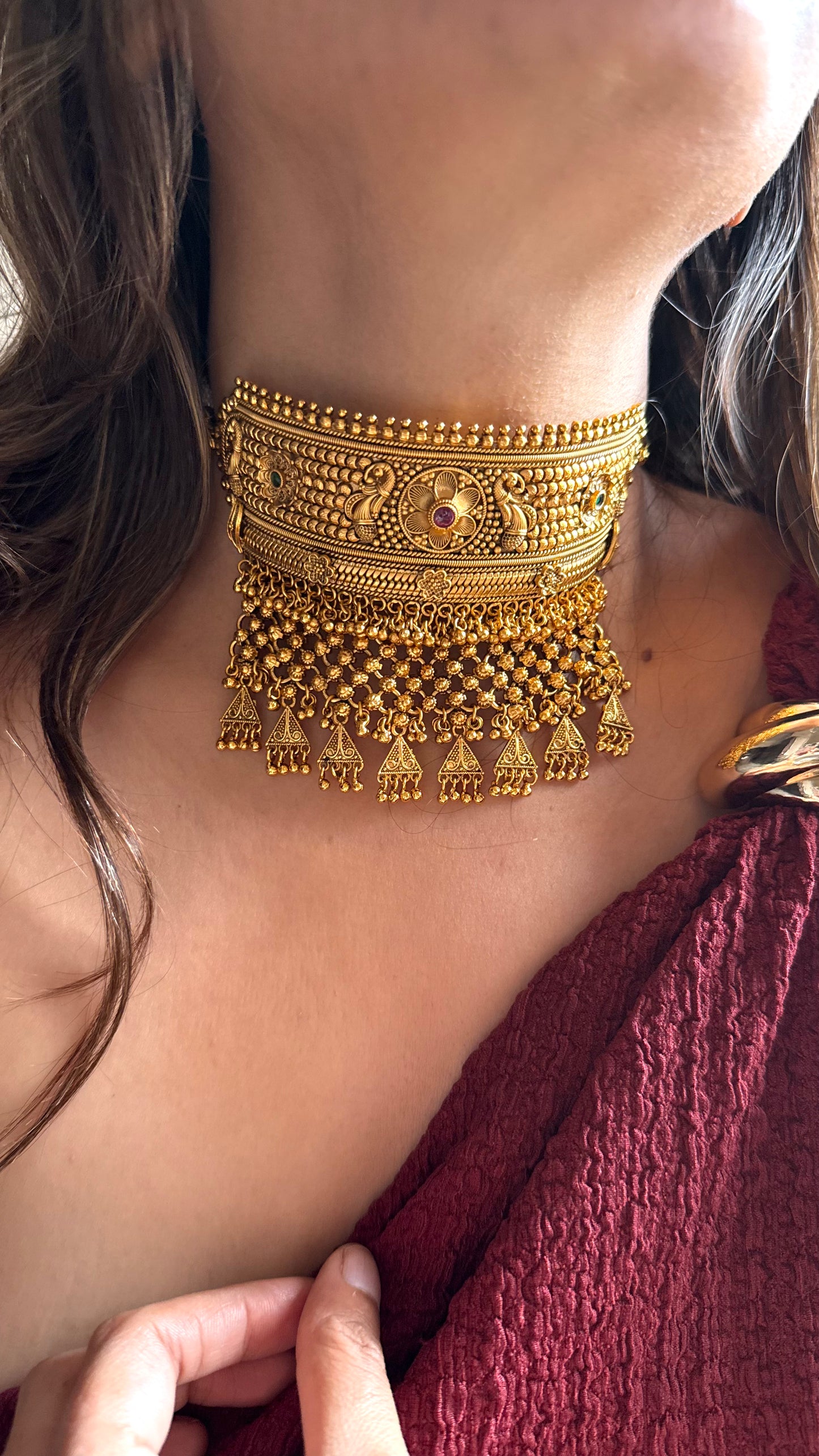 Rajwada peacock nakshi add with jhumki detailing