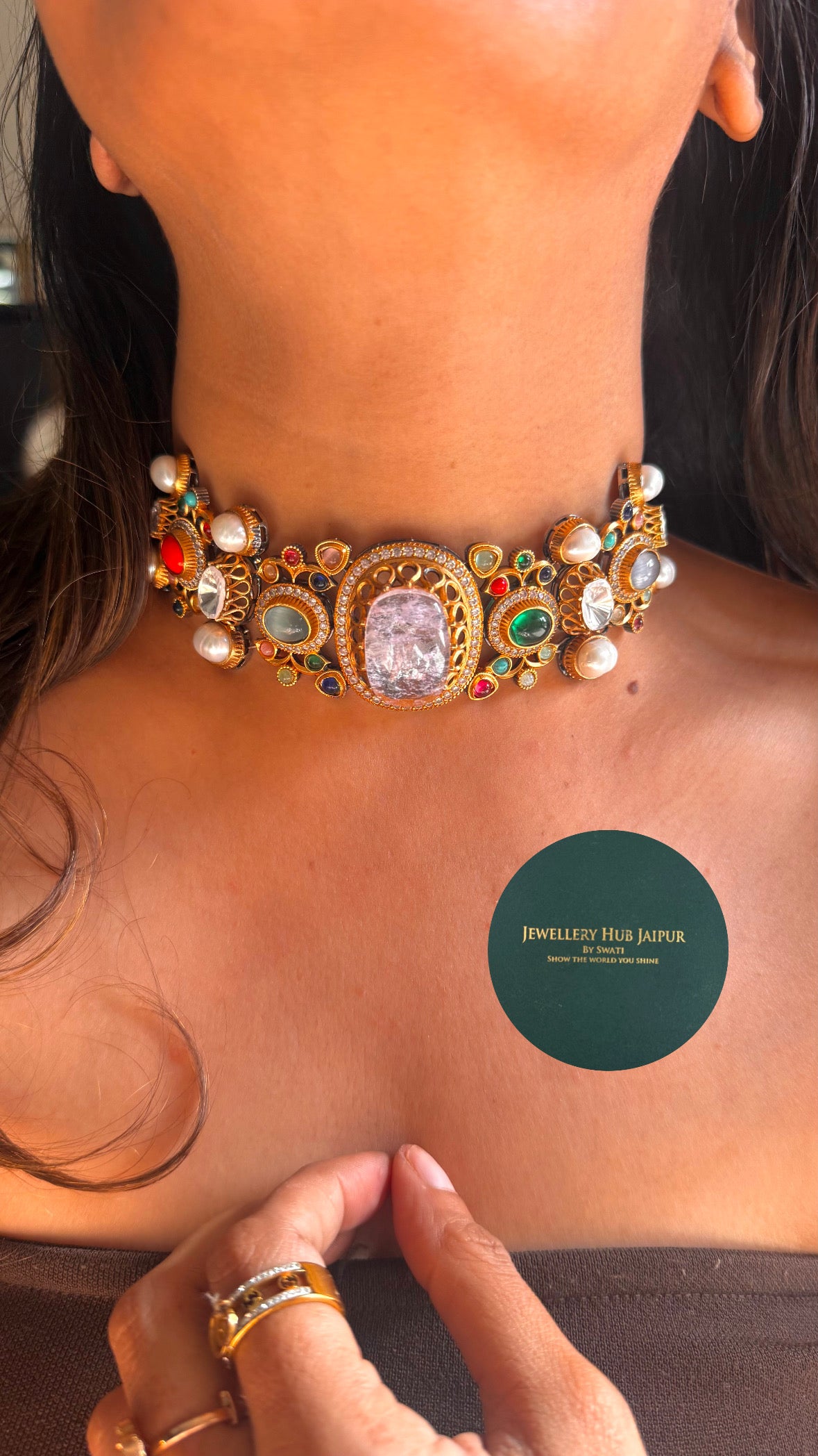 Navratna cocktail sabyasachi inspired choker
