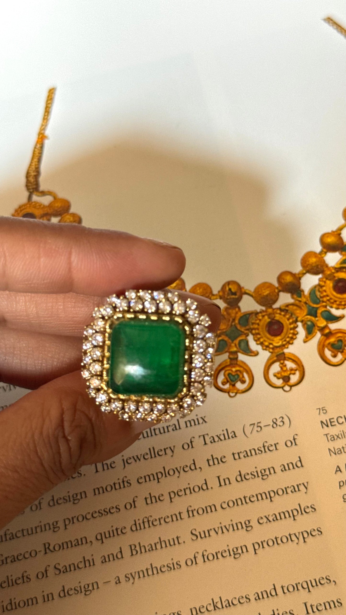 Emerald square moissanite Ring