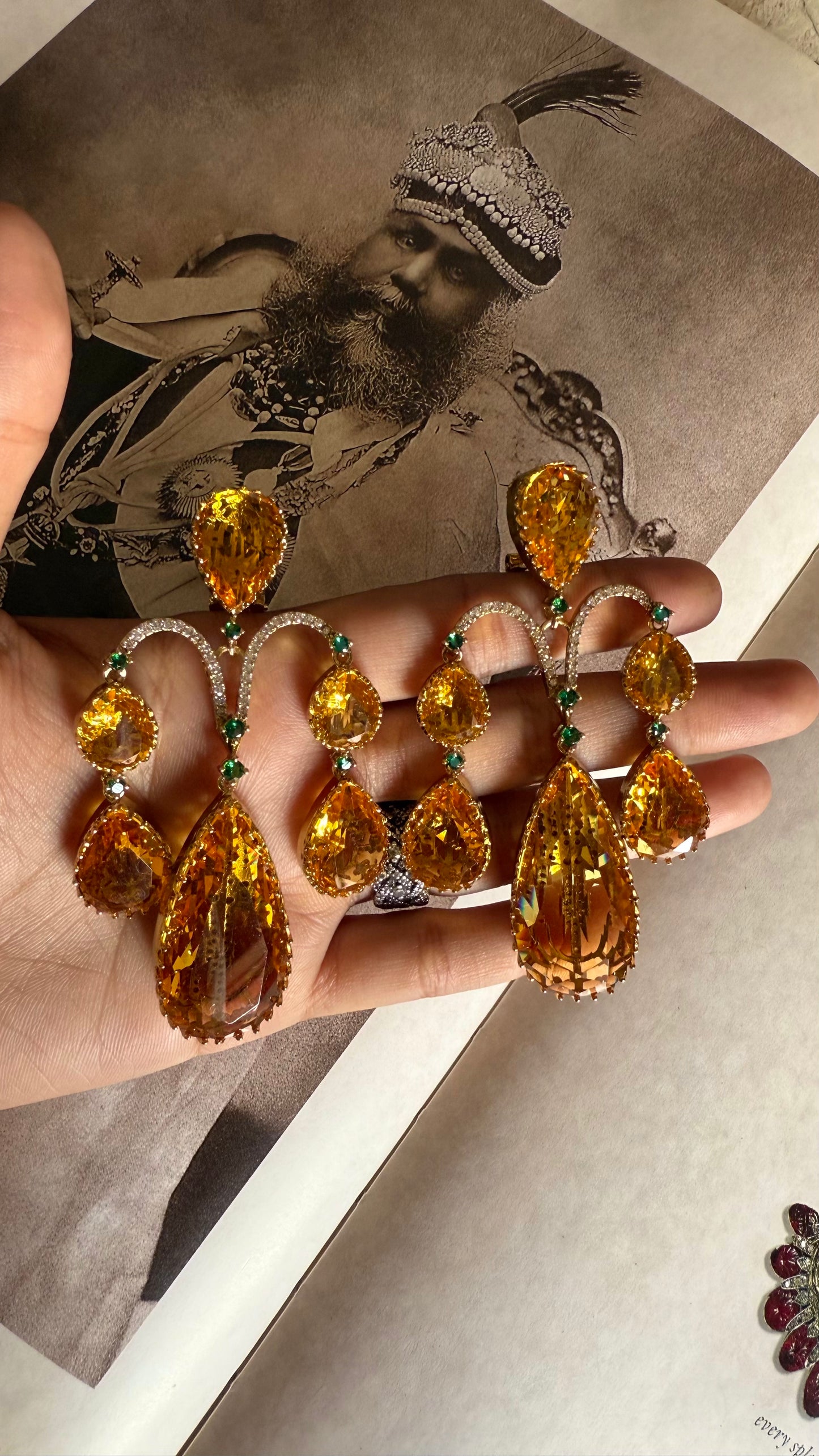 Sabhyasachi inspired tatoz & emerald danglers