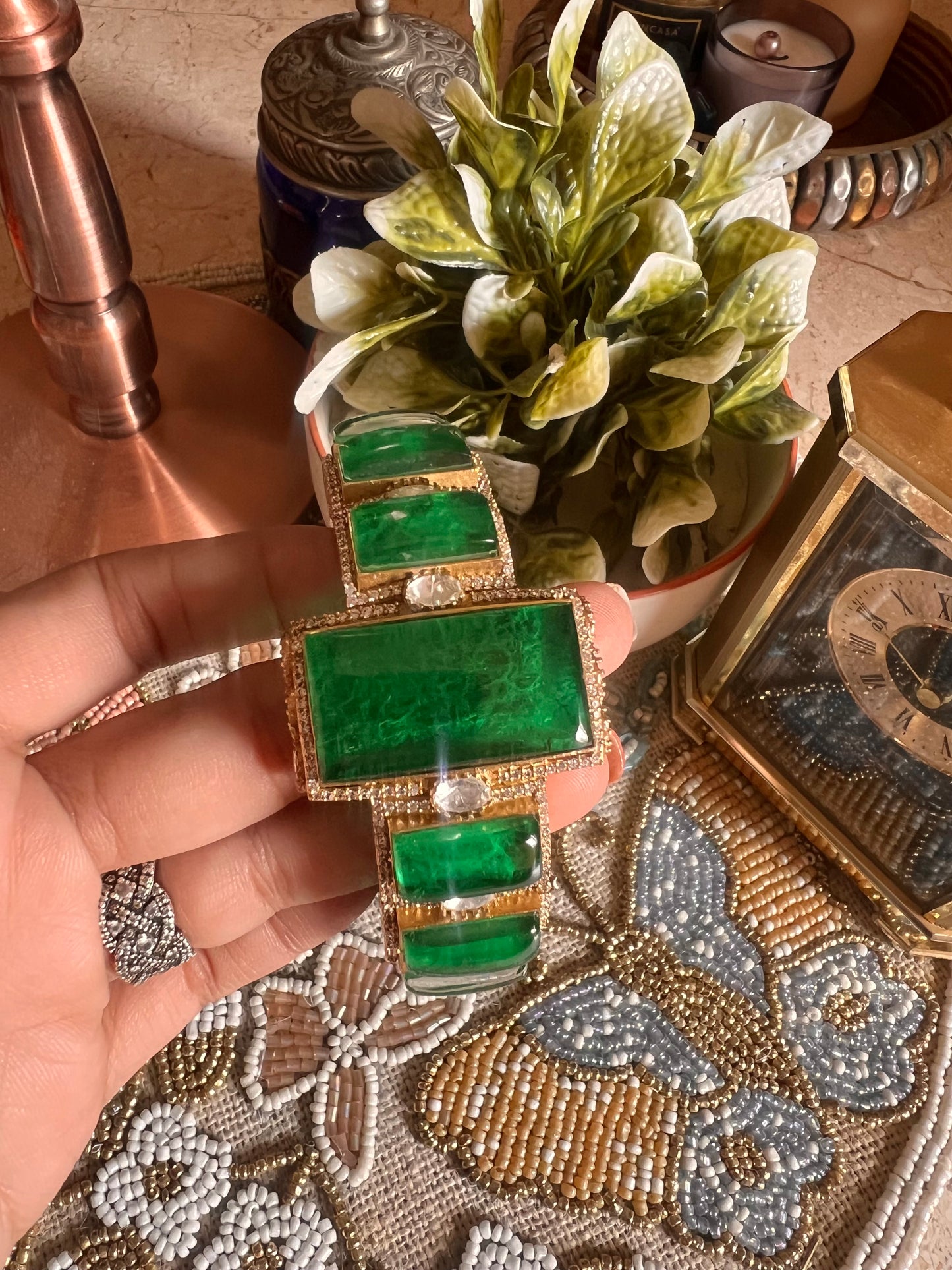 Emerald doublet bracelet