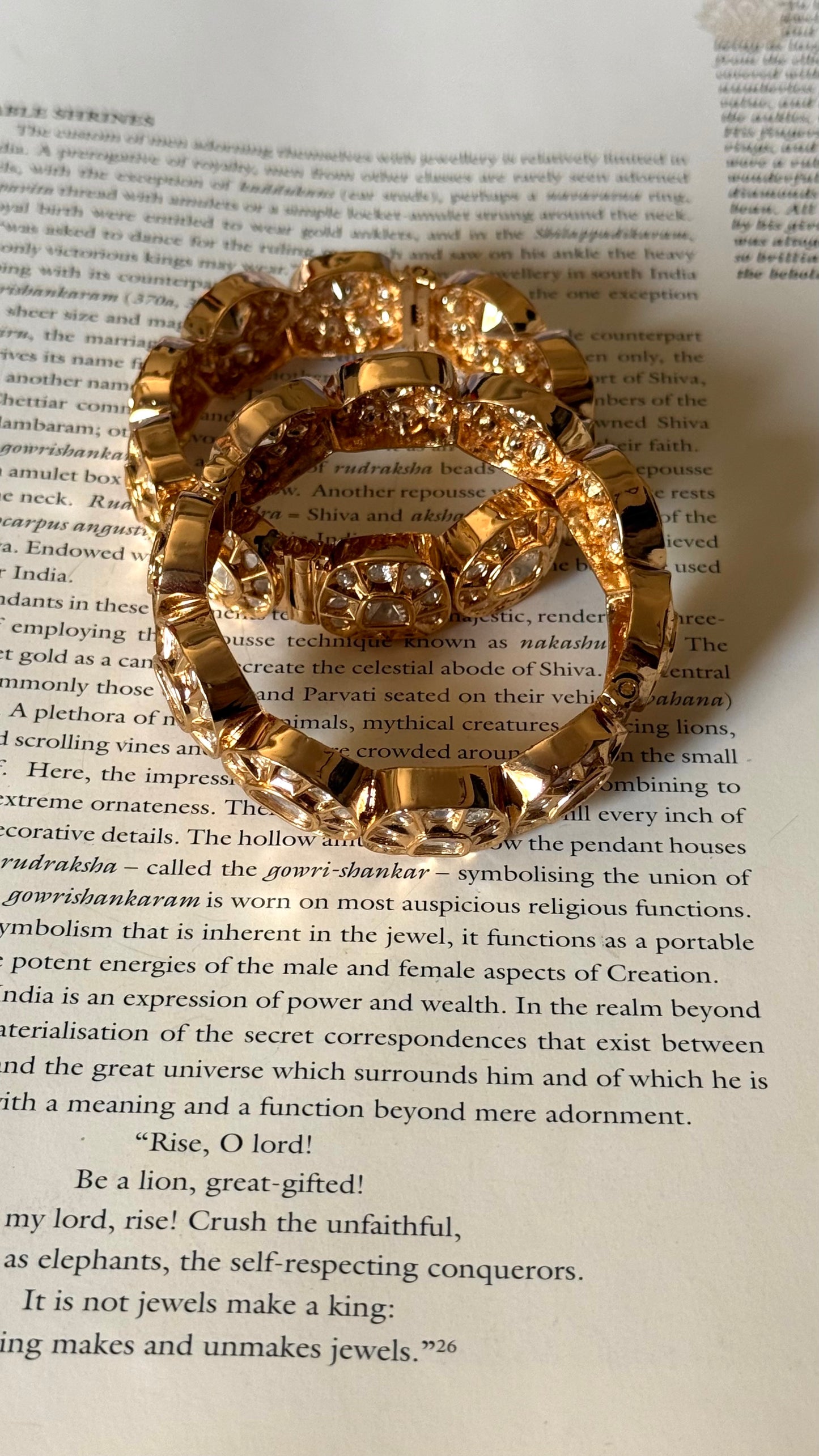 Real moissanite uncut polki gold shine Bangles