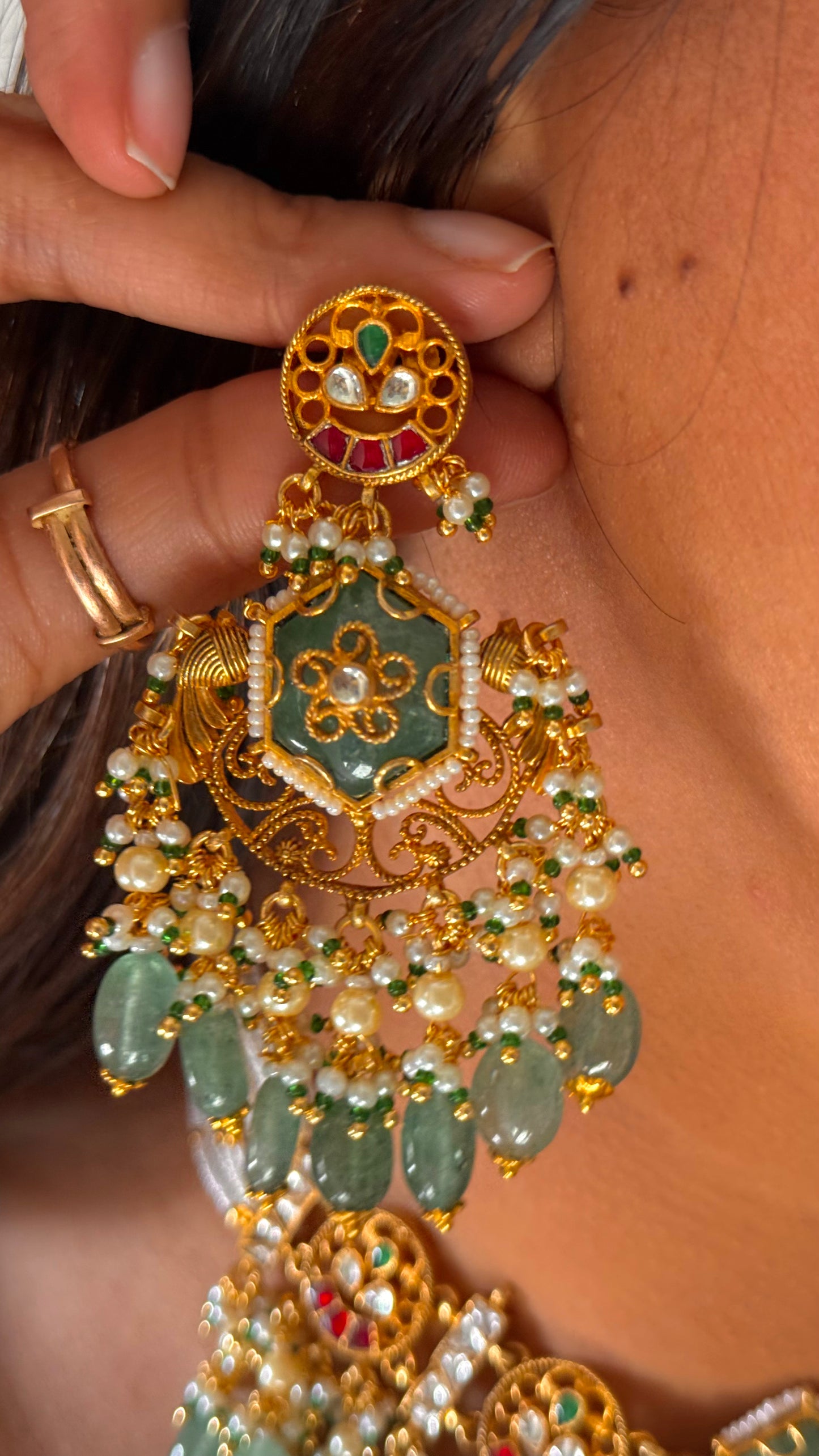 Heritage inlay work necklace