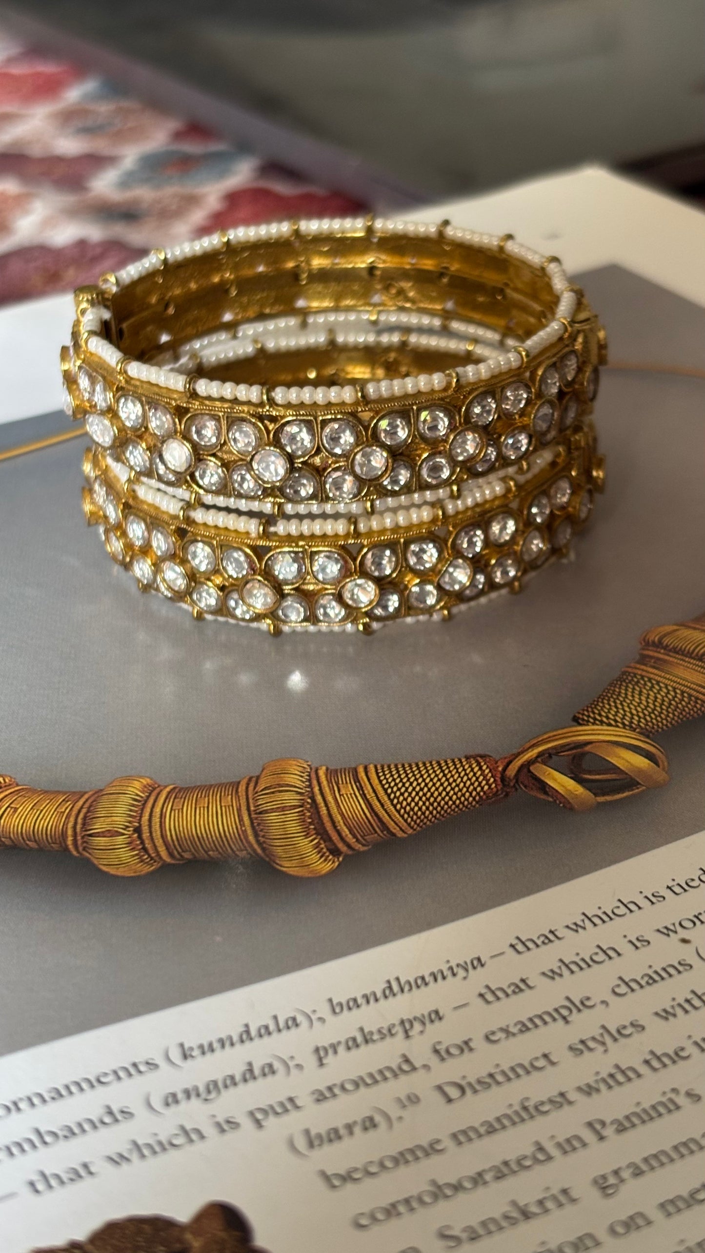 Real moissanite gold polki bangles