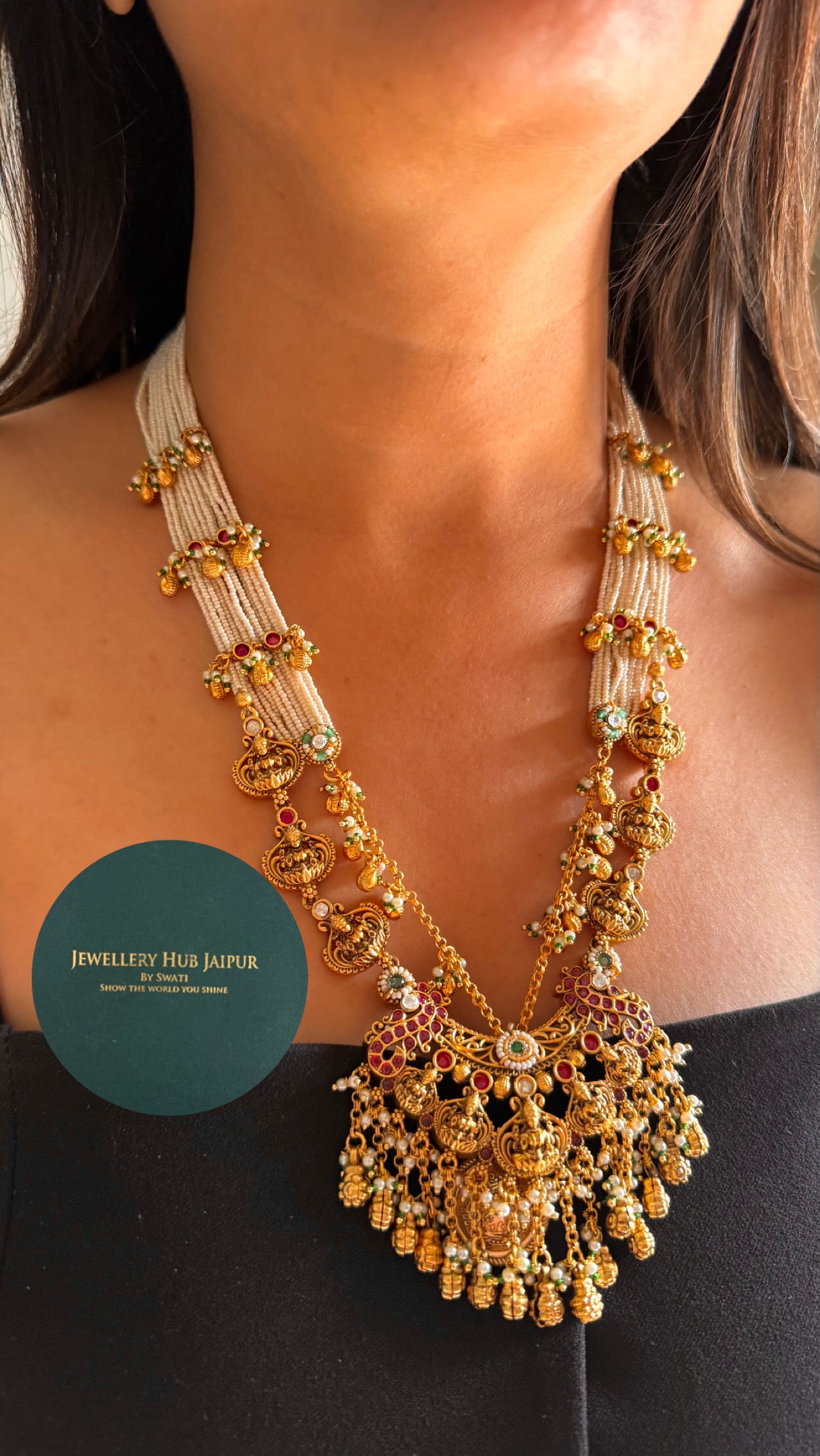 Temple rajwadi heritage handmade paachi necklace