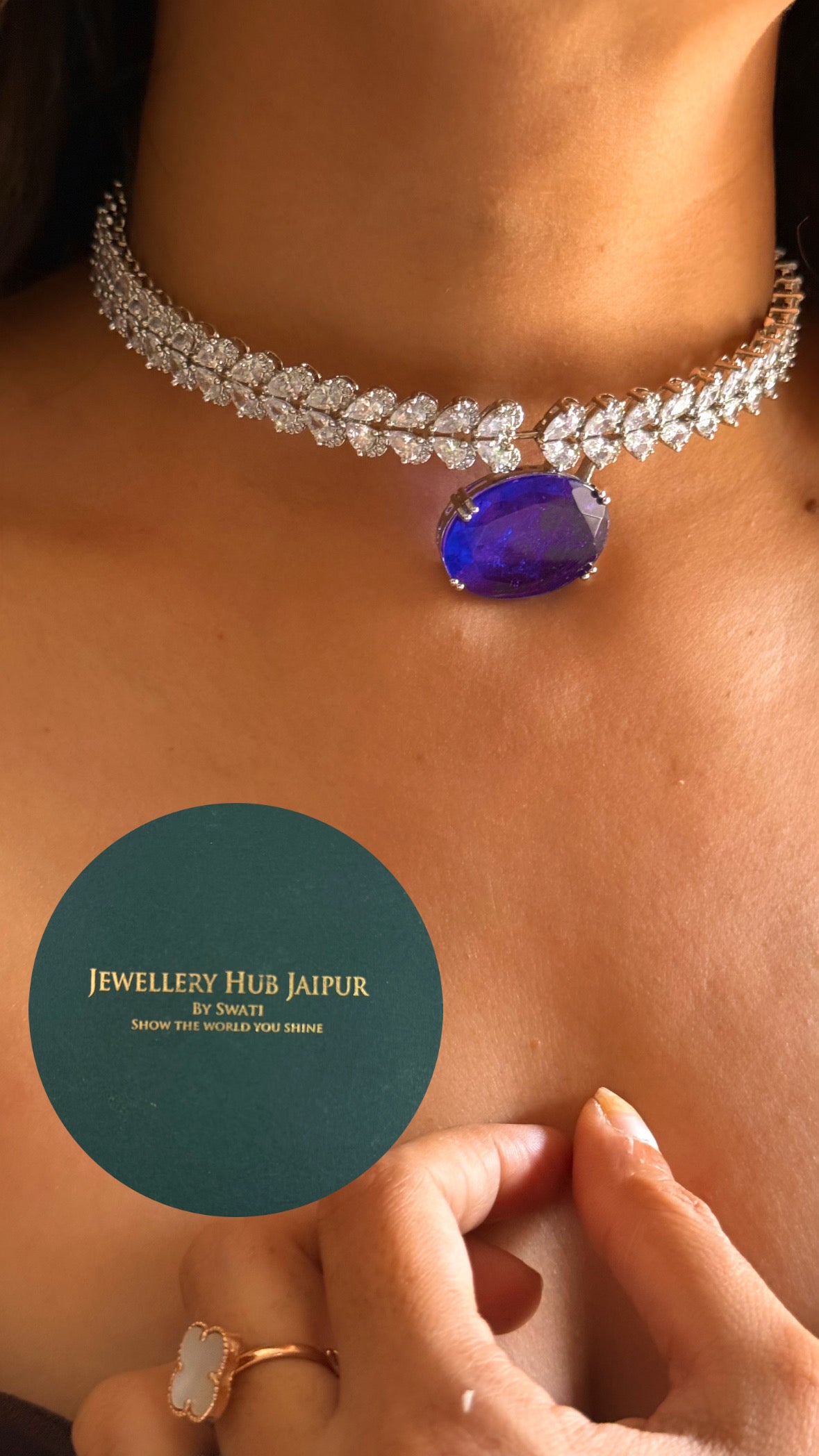 Sapphire cocktail Choker set