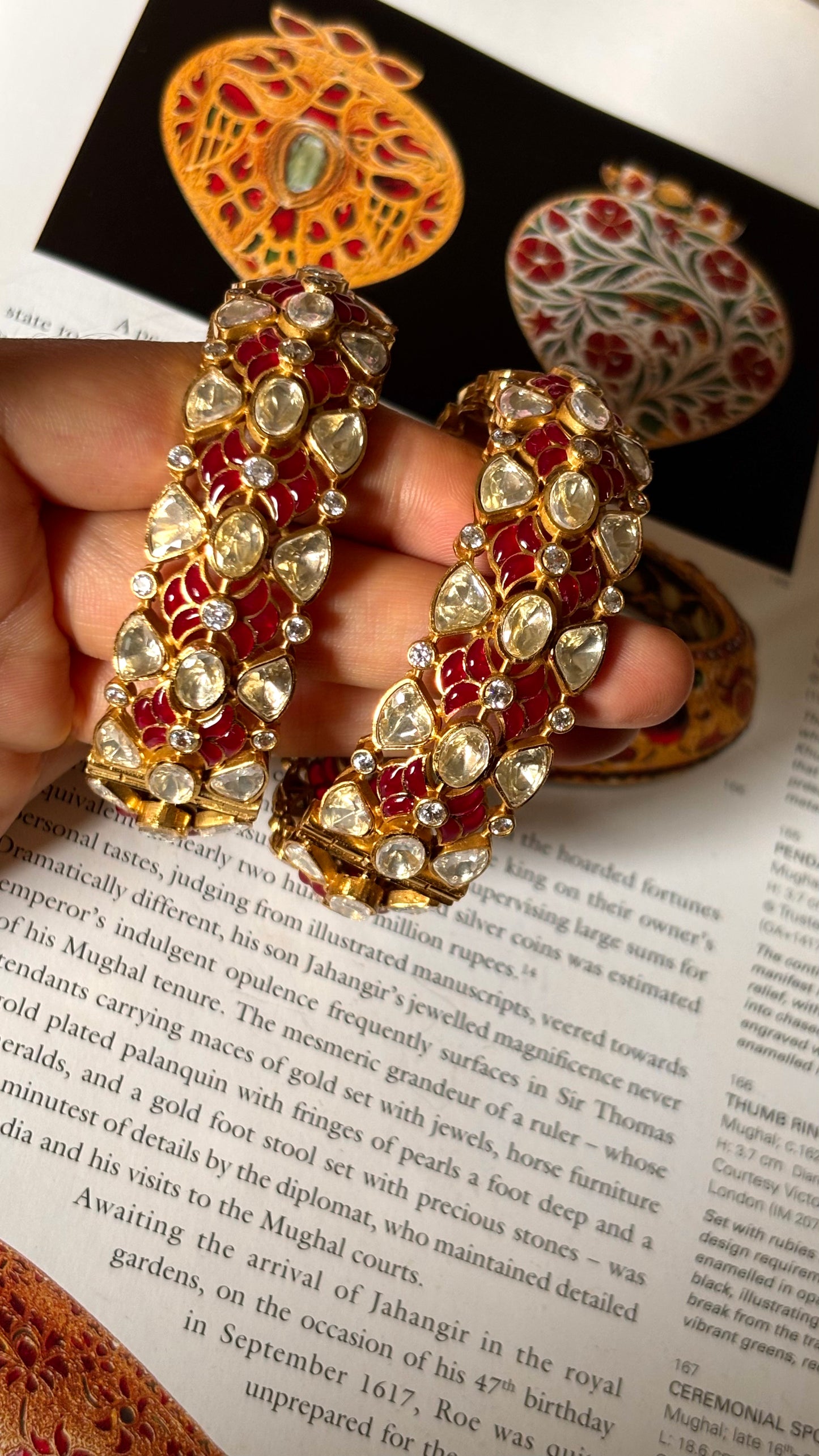 Ruby katdana peeli polki openable bangles