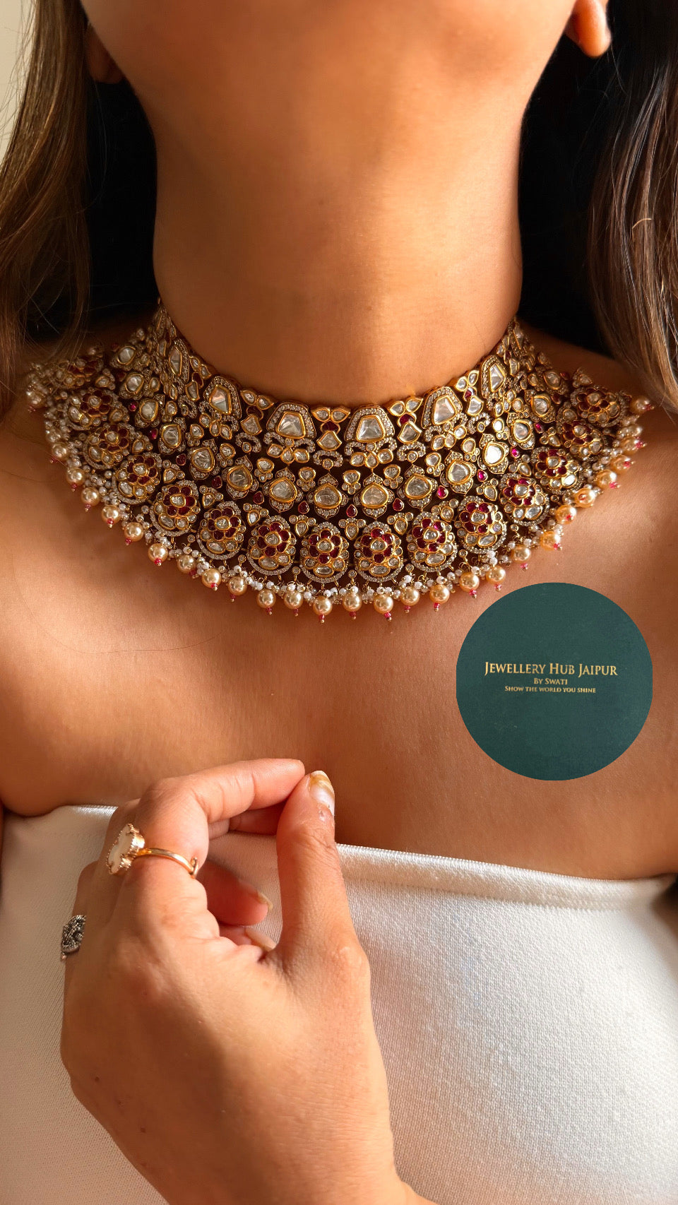 Heritage Ruby floral heritage bridal set
