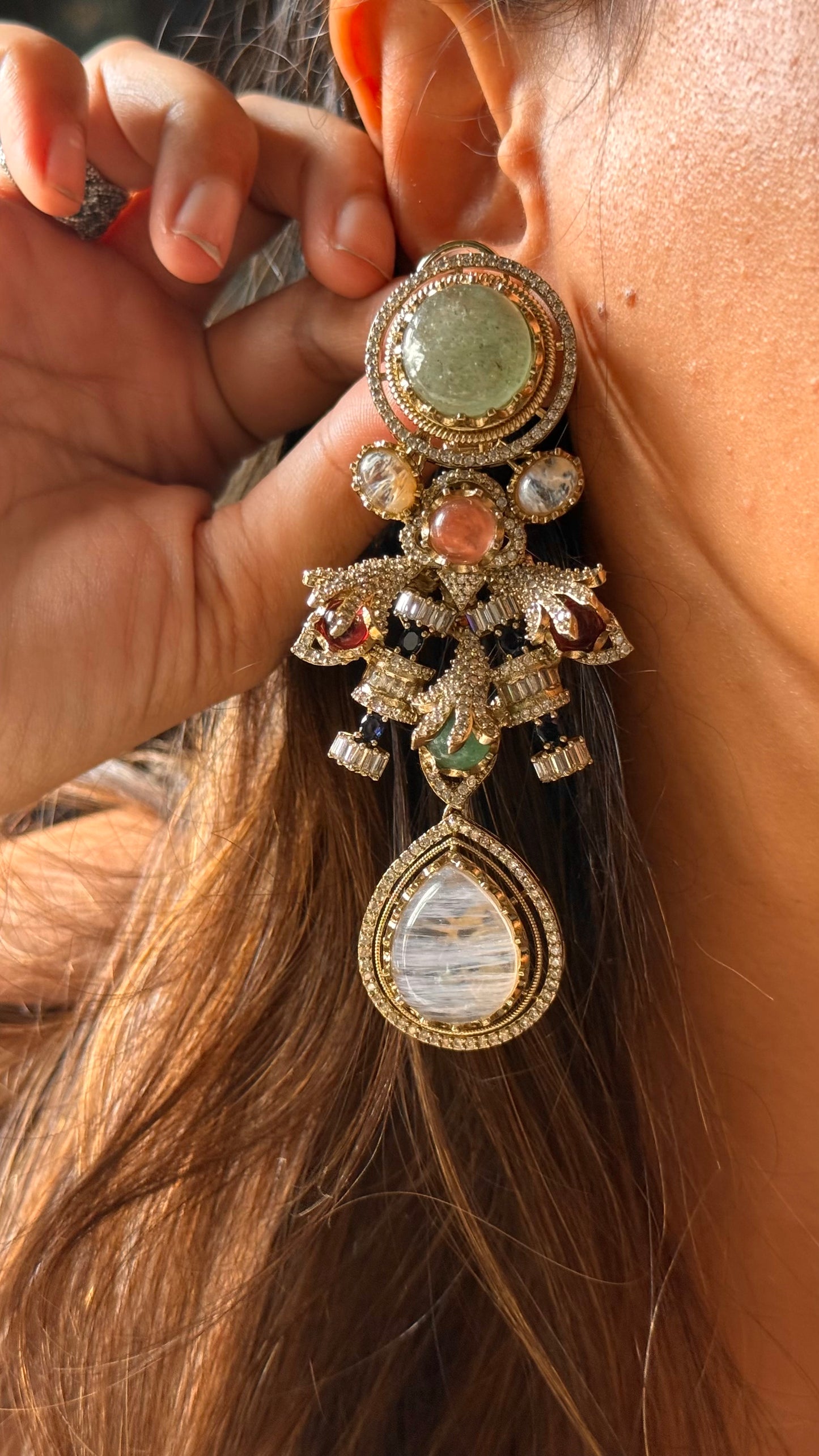 Sabhyasachi inspired
 doublet designer cocktail danglers