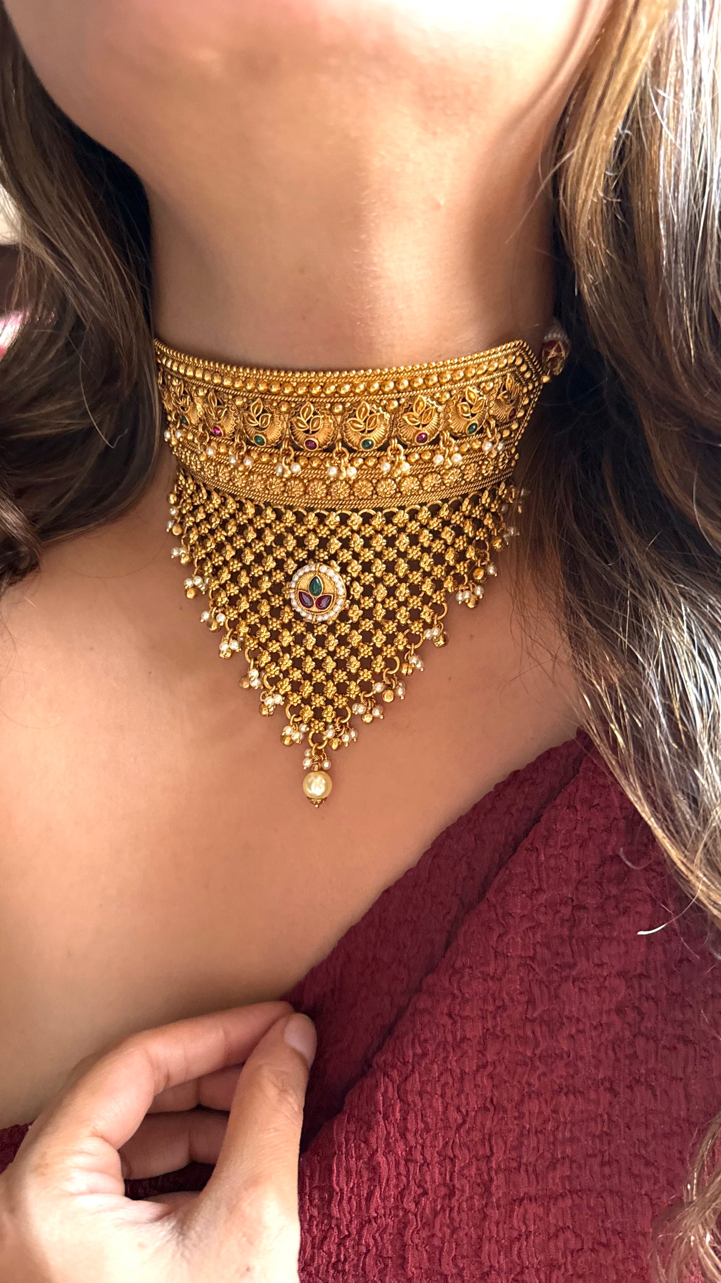 Rajwada Aad with pachi & pearl detailing