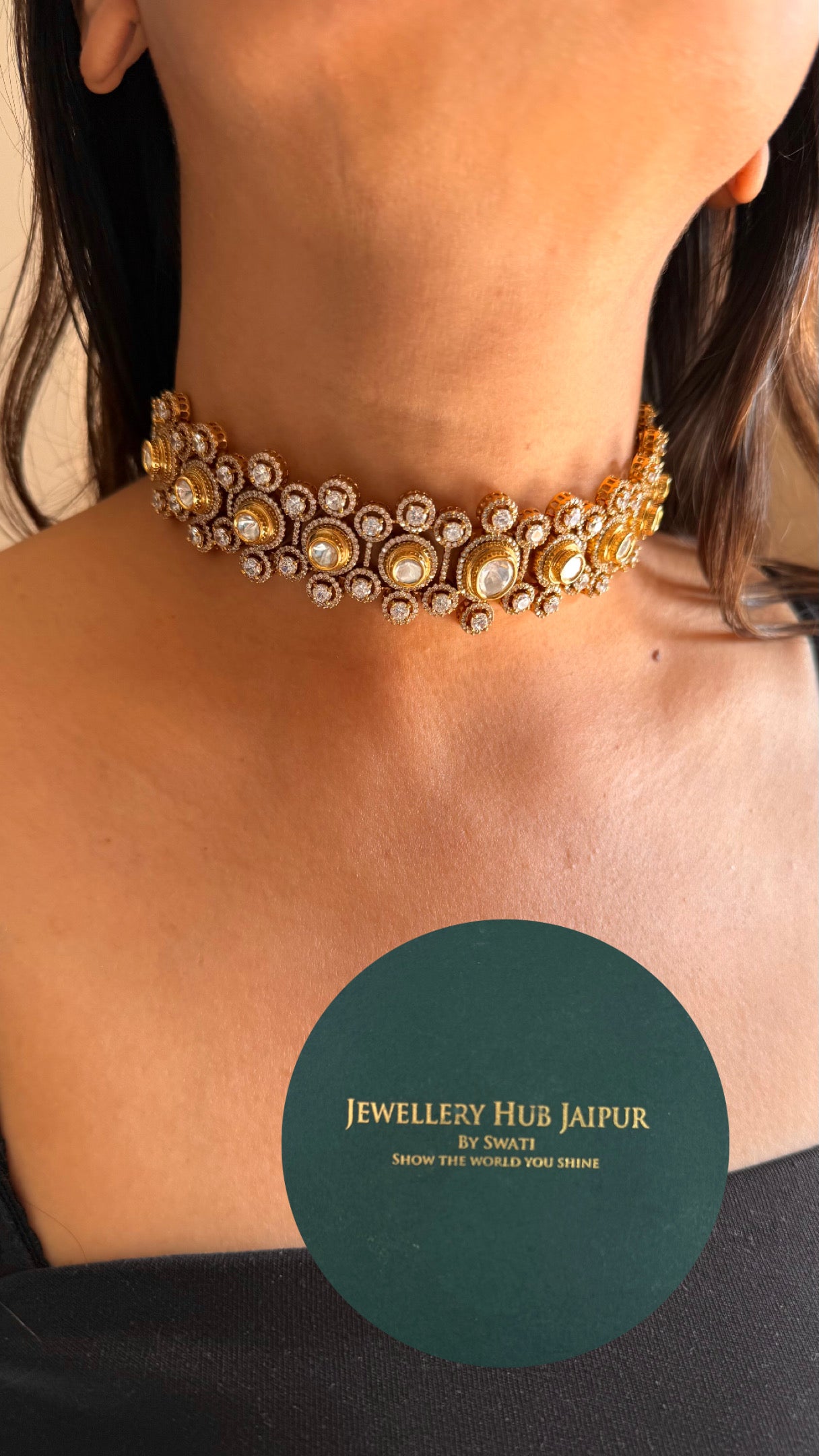 Real moissanite buble  choker