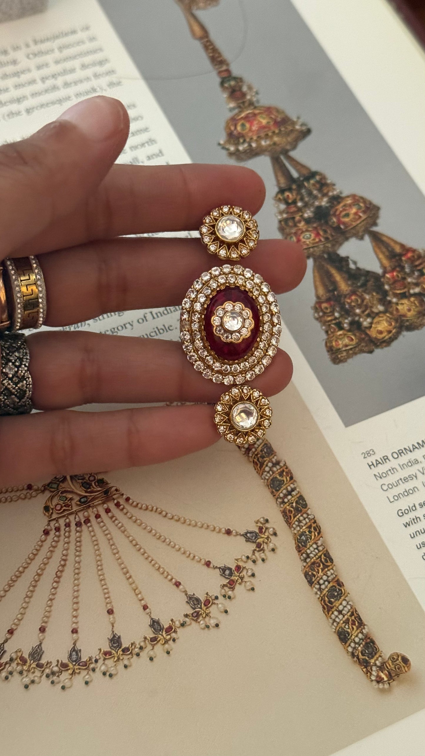 Ruby double finger adjustable ring