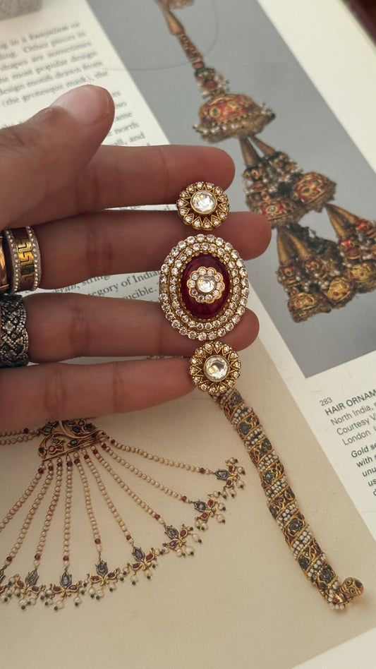 Ruby double finger adjustable ring