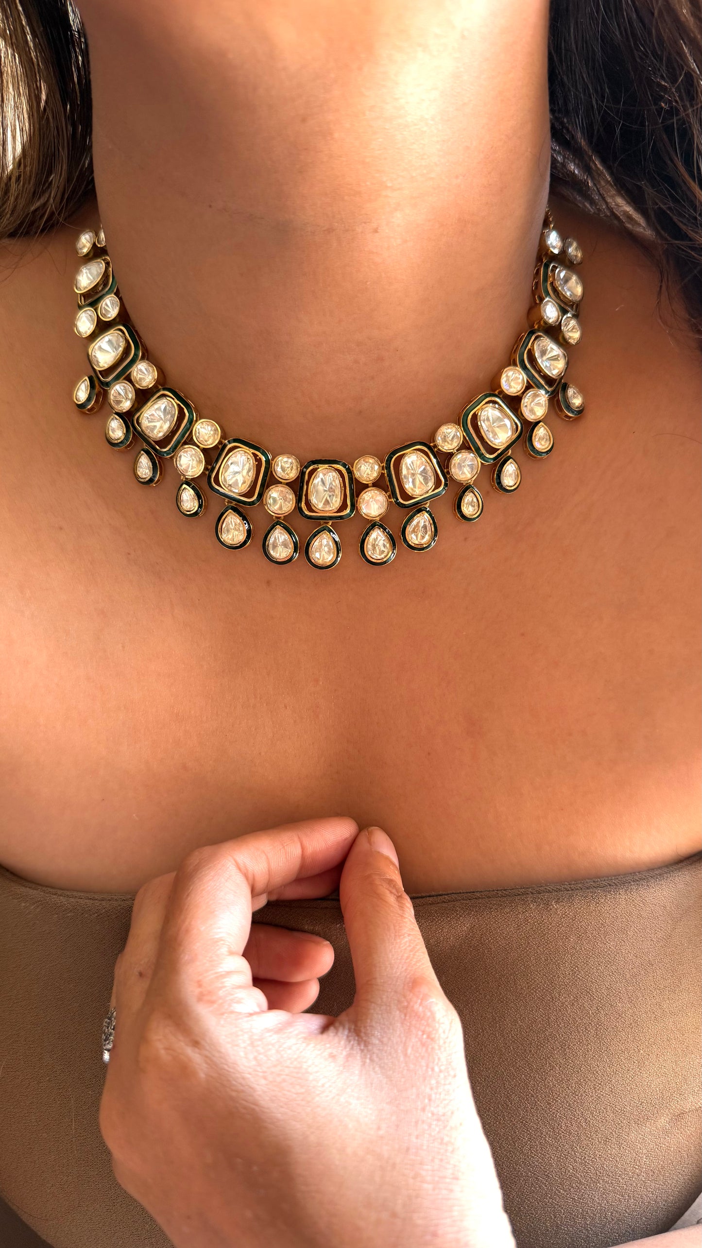 Meenakari Peeli Polki Necklace