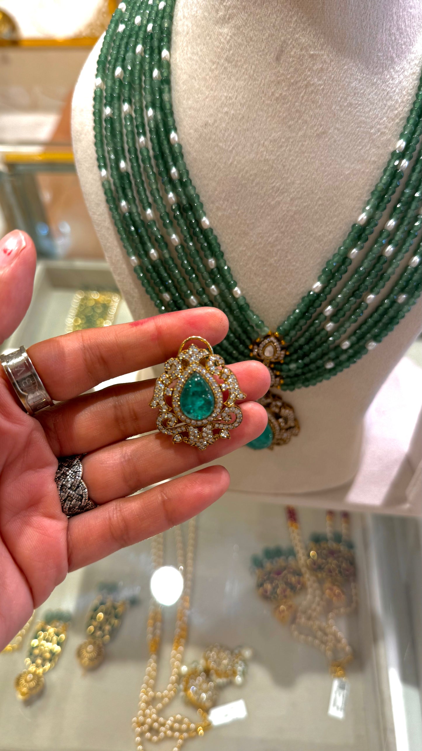 Ruby eight layer maala necklace